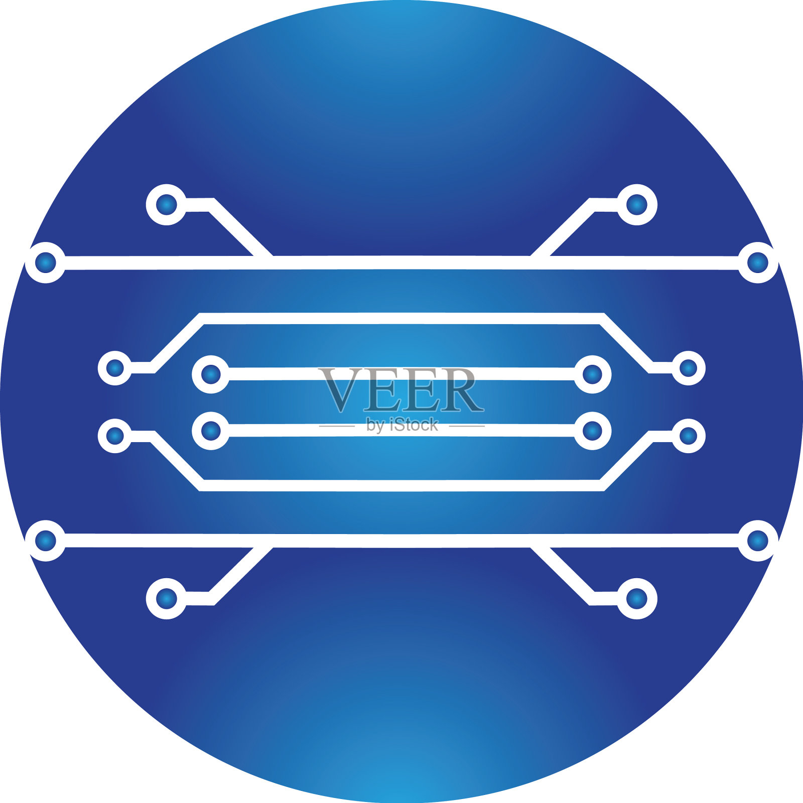 电路中的圆圈图标技术标志设计插画图片素材