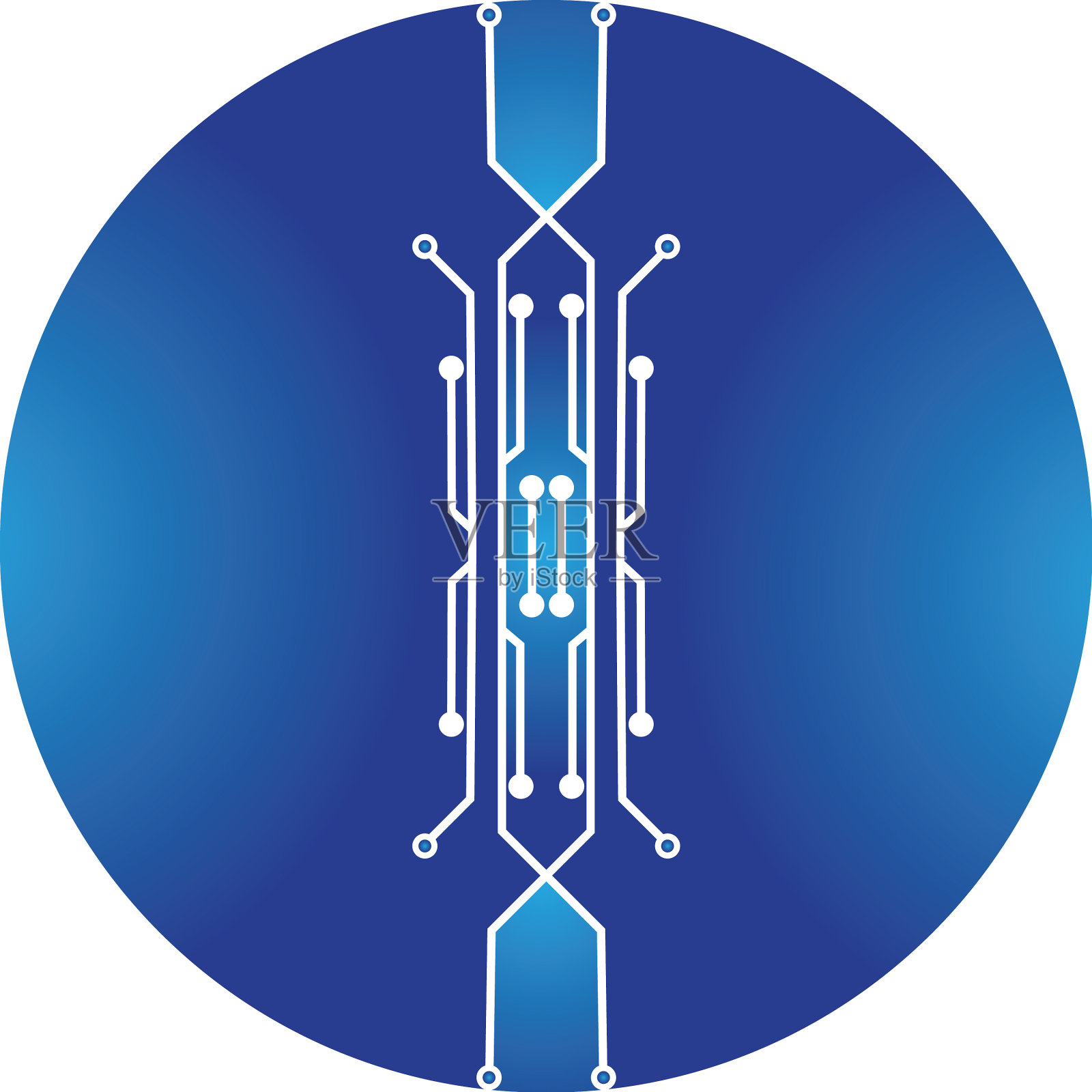 电路中的圆圈图标技术标志设计插画图片素材