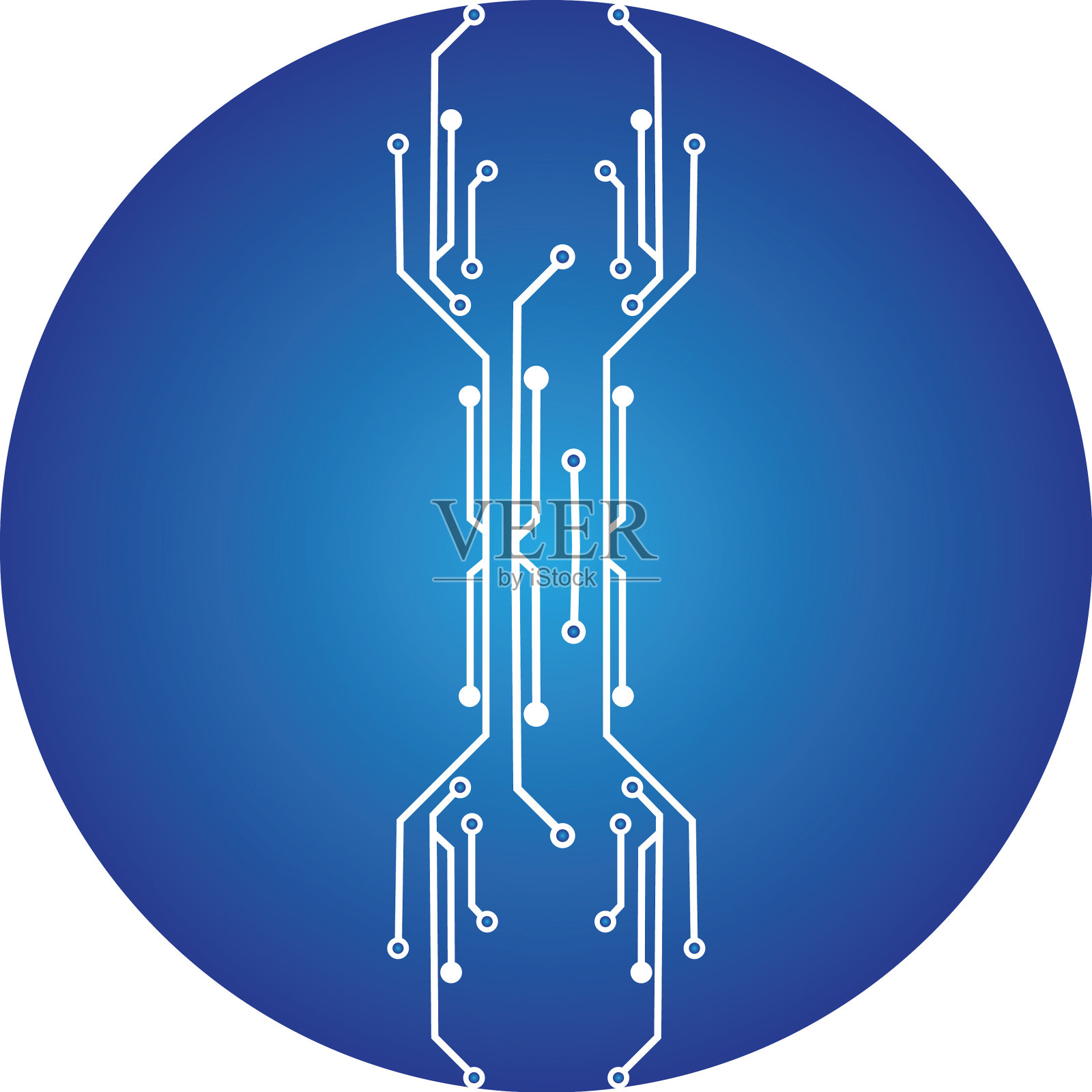 电路中的圆圈图标技术标志设计插画图片素材