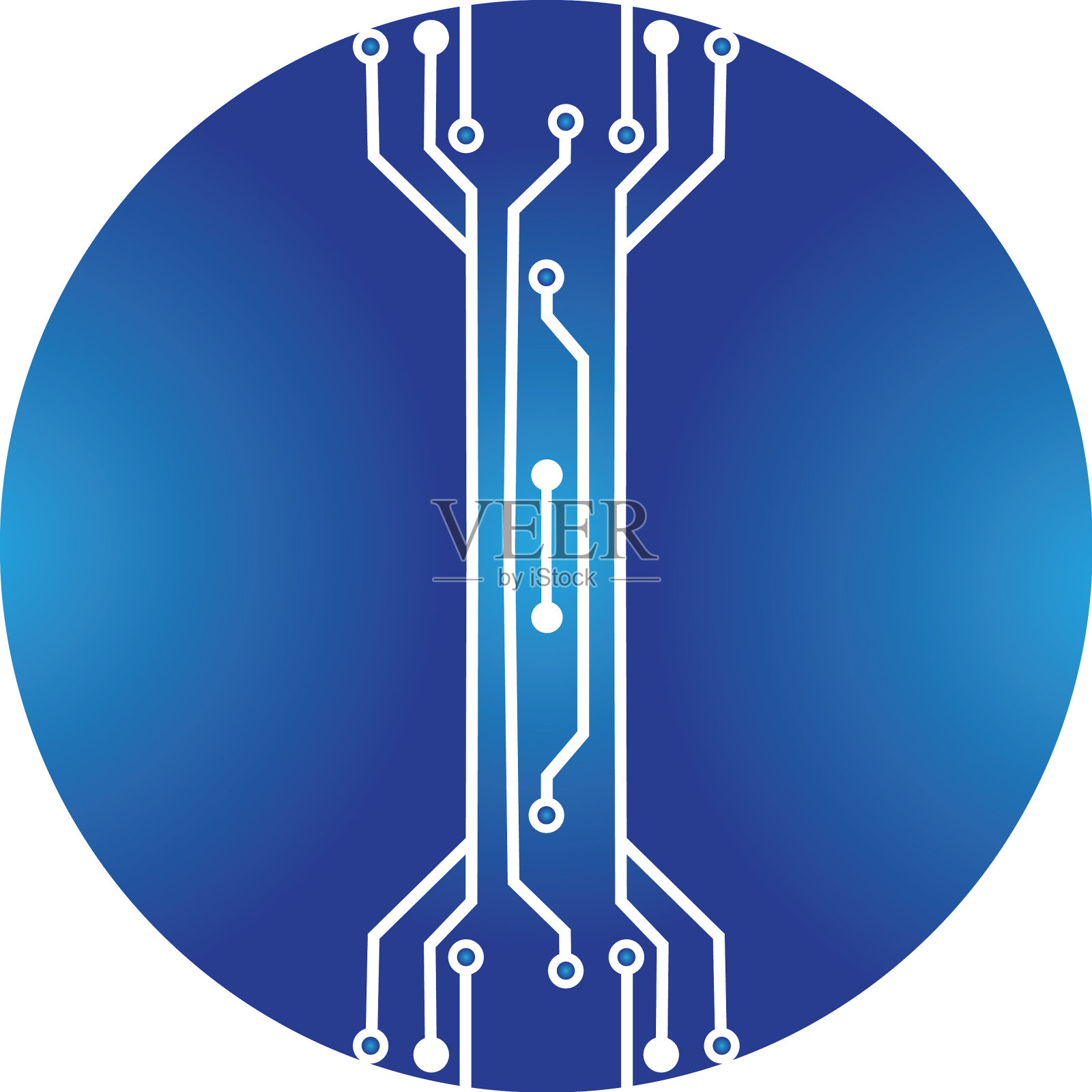 电路中的圆圈图标技术标志设计插画图片素材