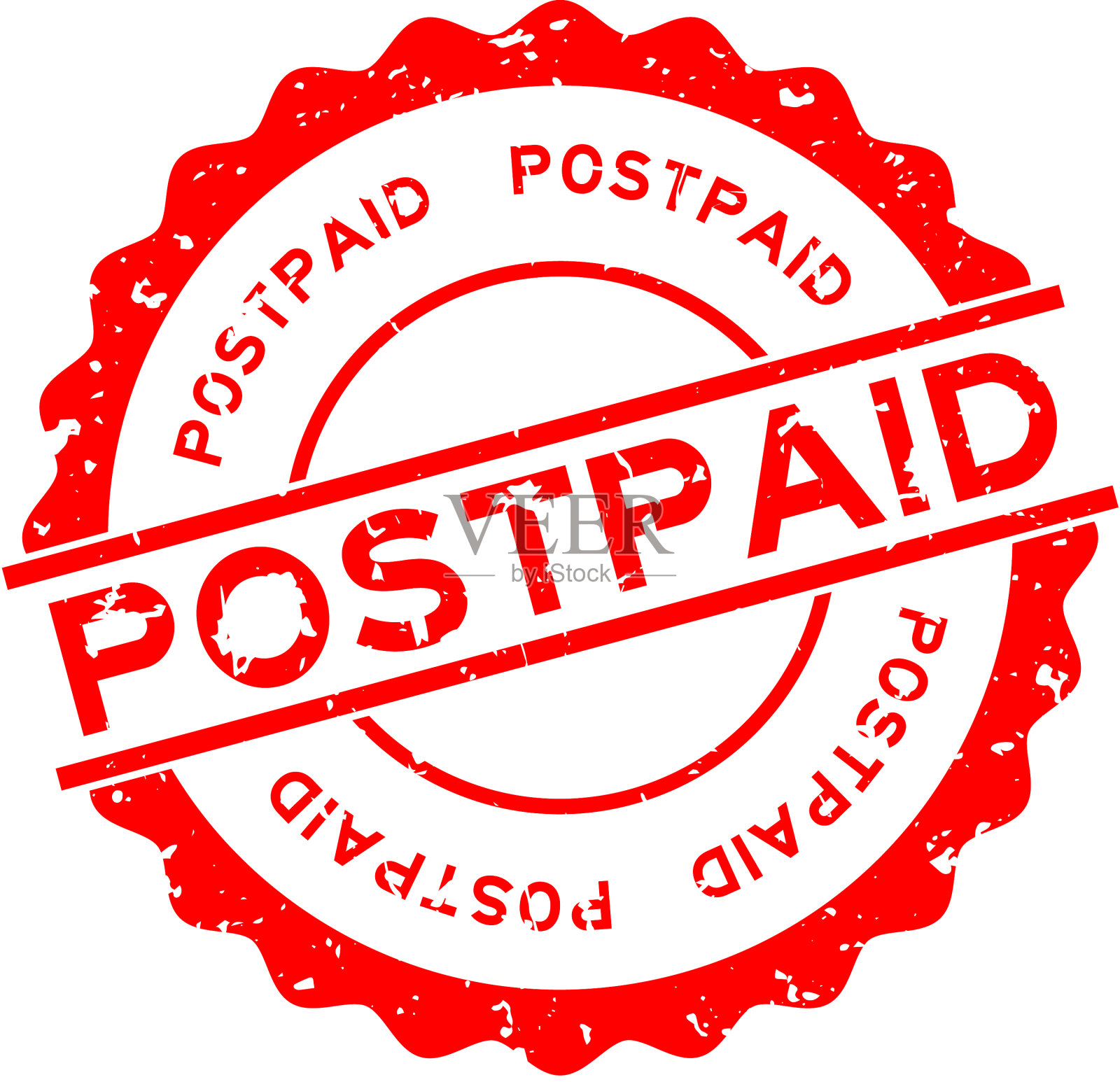 垃圾红邮资字圆形橡胶印章设计元素图片