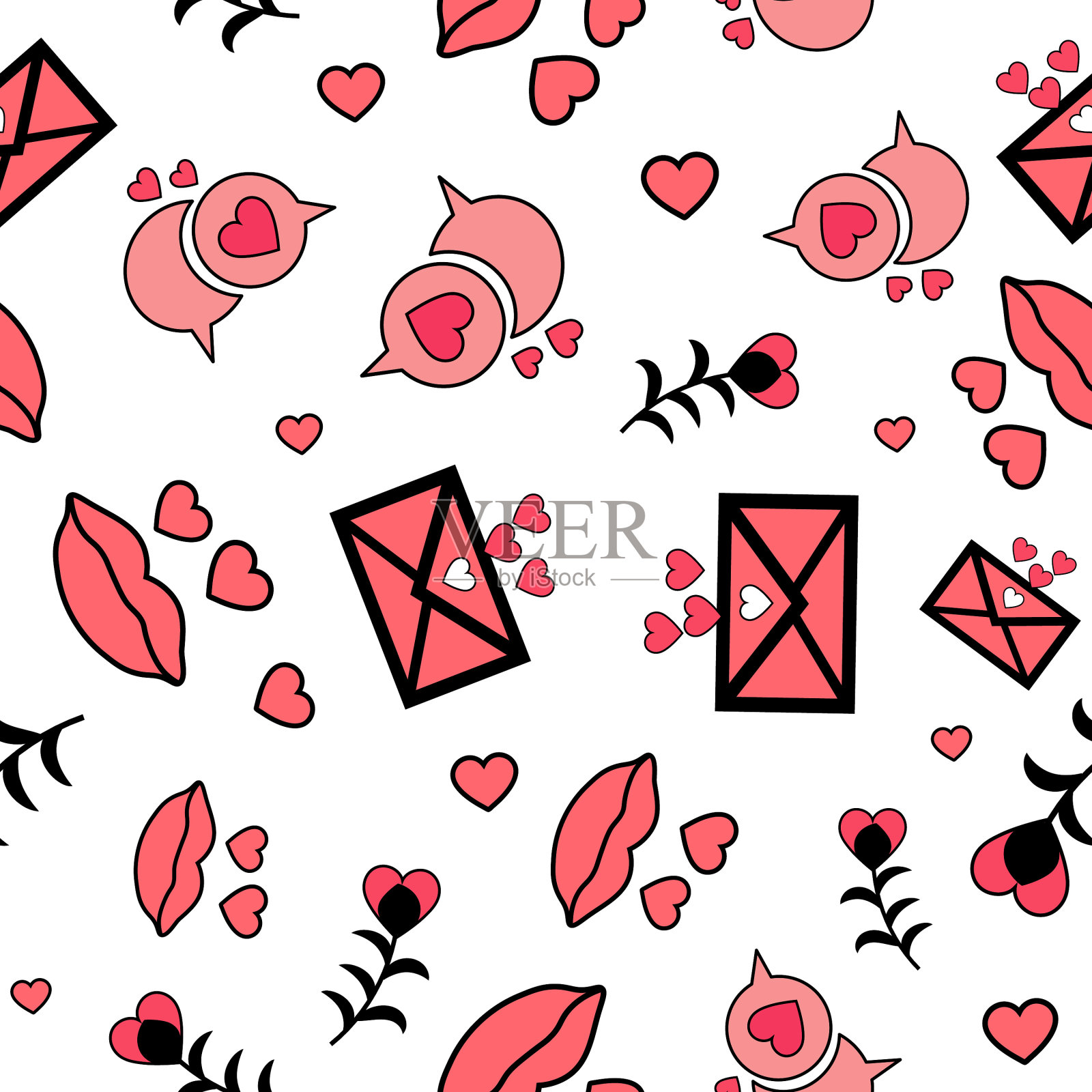 集心无缝图案背景理想图标素材