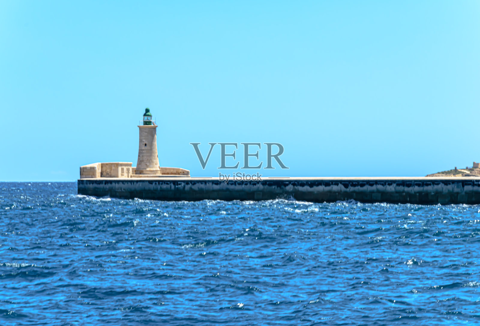 圣艾尔摩堡的灯塔照片摄影图片