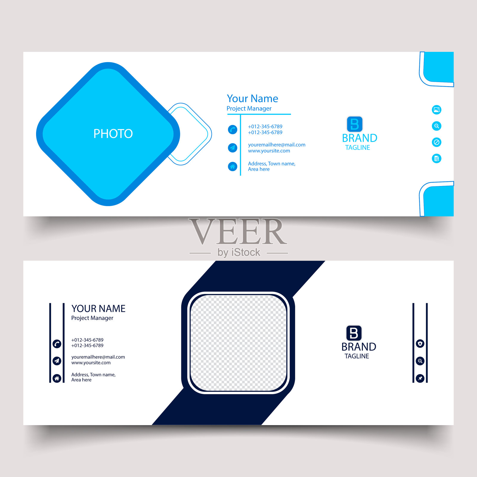 邮件签名模板或邮件页脚插画图片素材