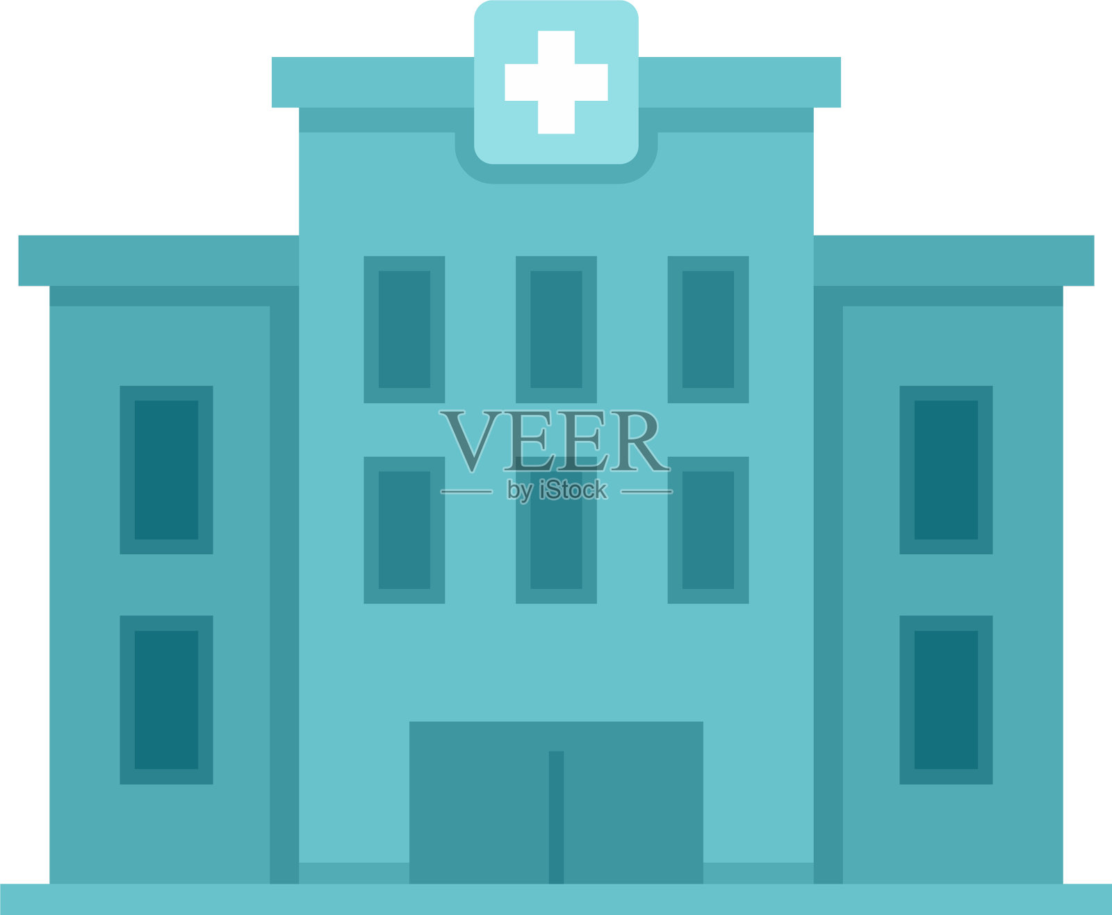 水痘医院icon平隔离插画图片素材