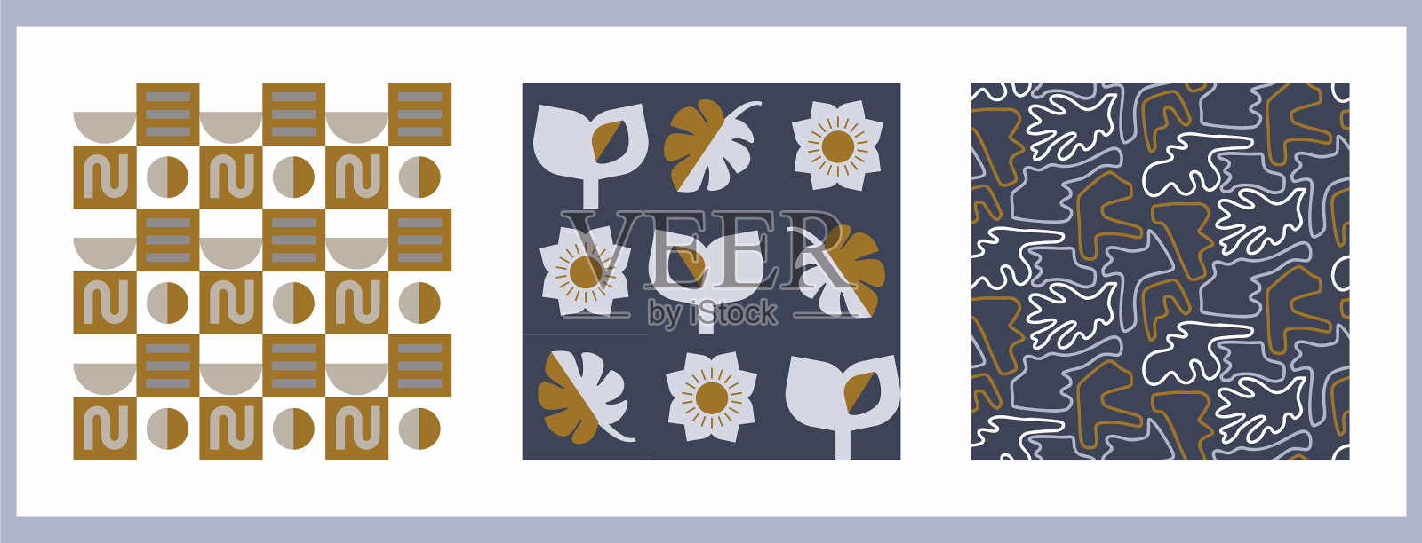 男性几何数字纸收集插画图片素材