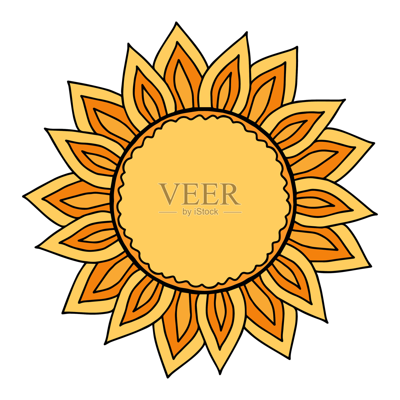 风格化的太阳图标为设计元素图片