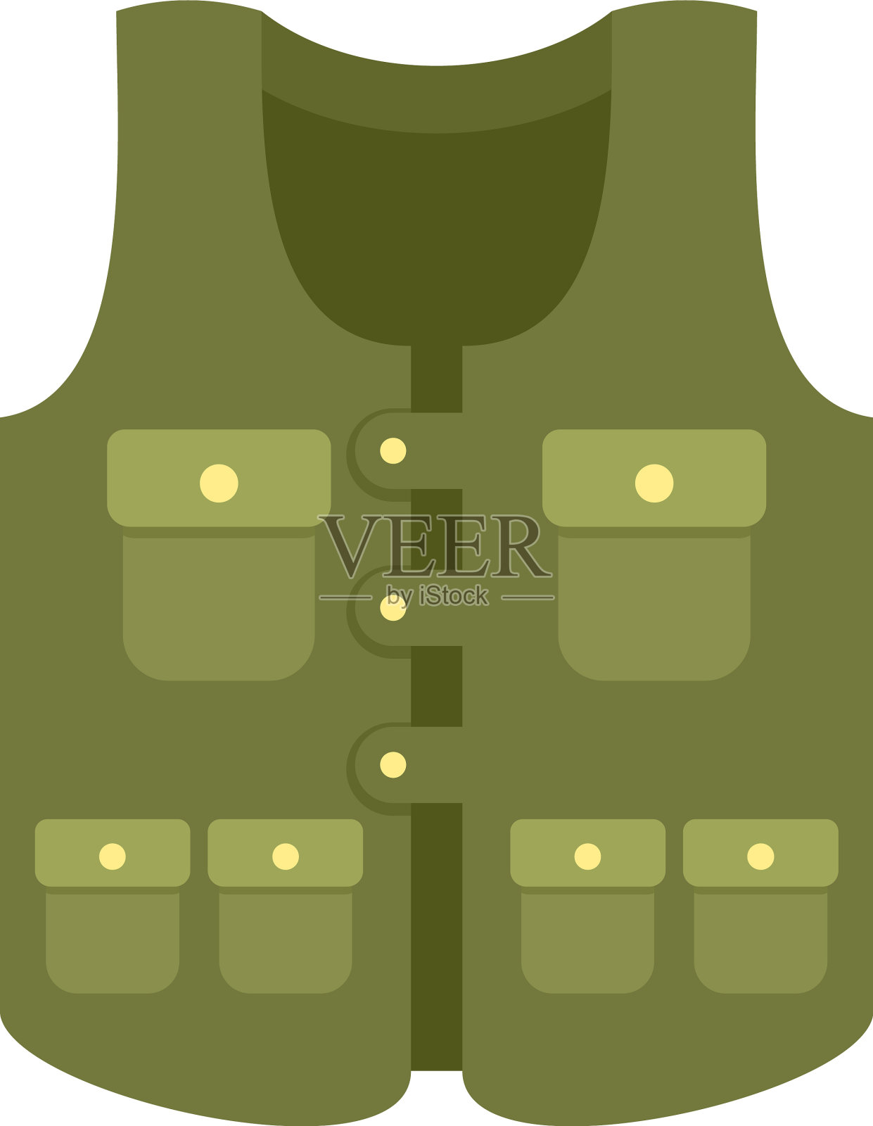 猎人口袋背心图标平孤立插画图片素材