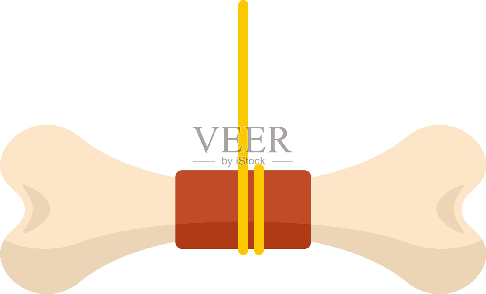 狗骨图标平孤立设计元素图片