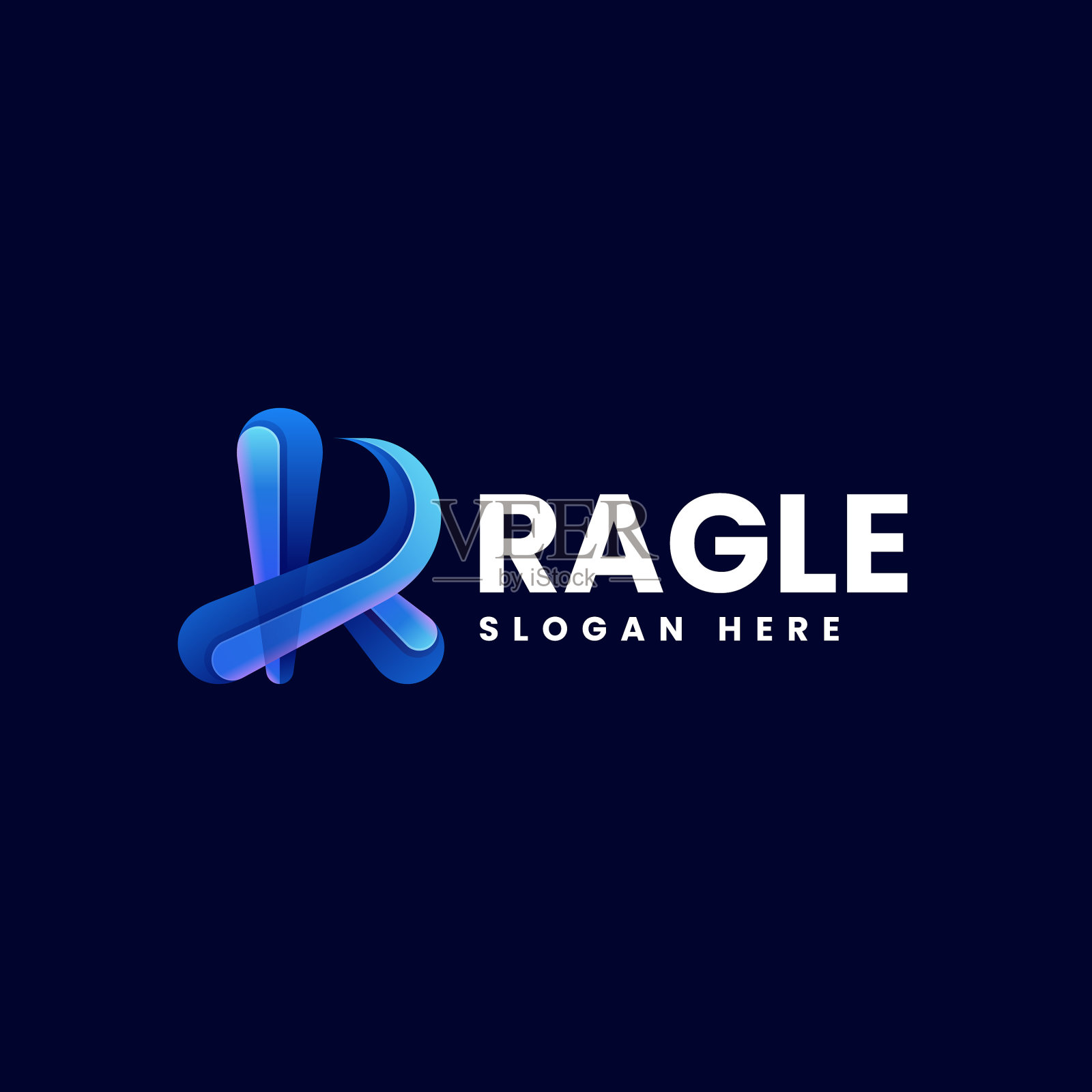 Logo字母r渐变色的风格插画图片素材