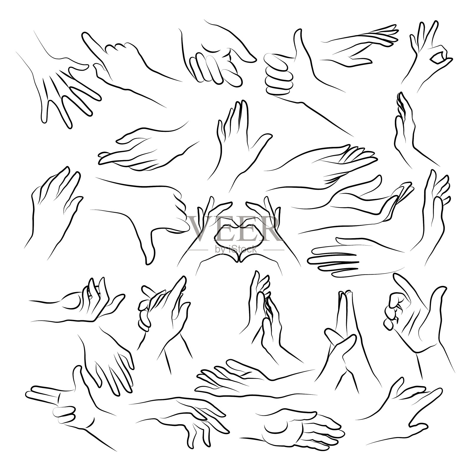 女人的手势五花八门，动作简单设计元素图片