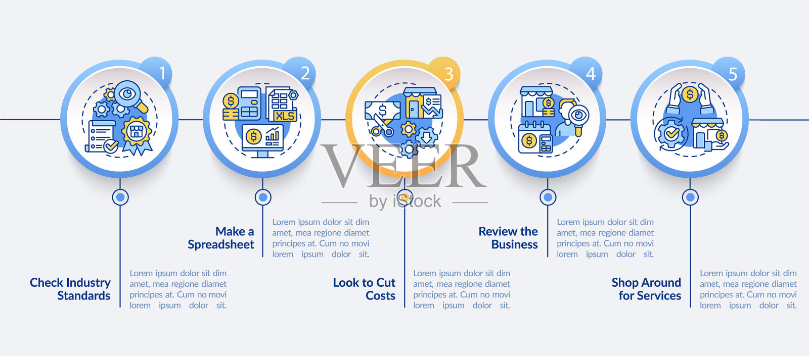 小型商业圈信息图表预算插画图片素材