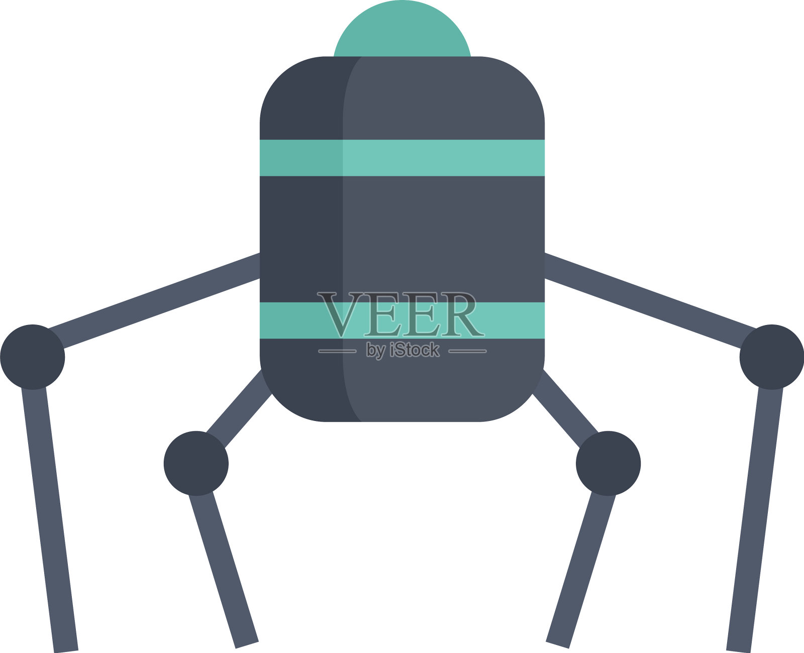 纳米未来机器人图标扁平孤立设计元素图片