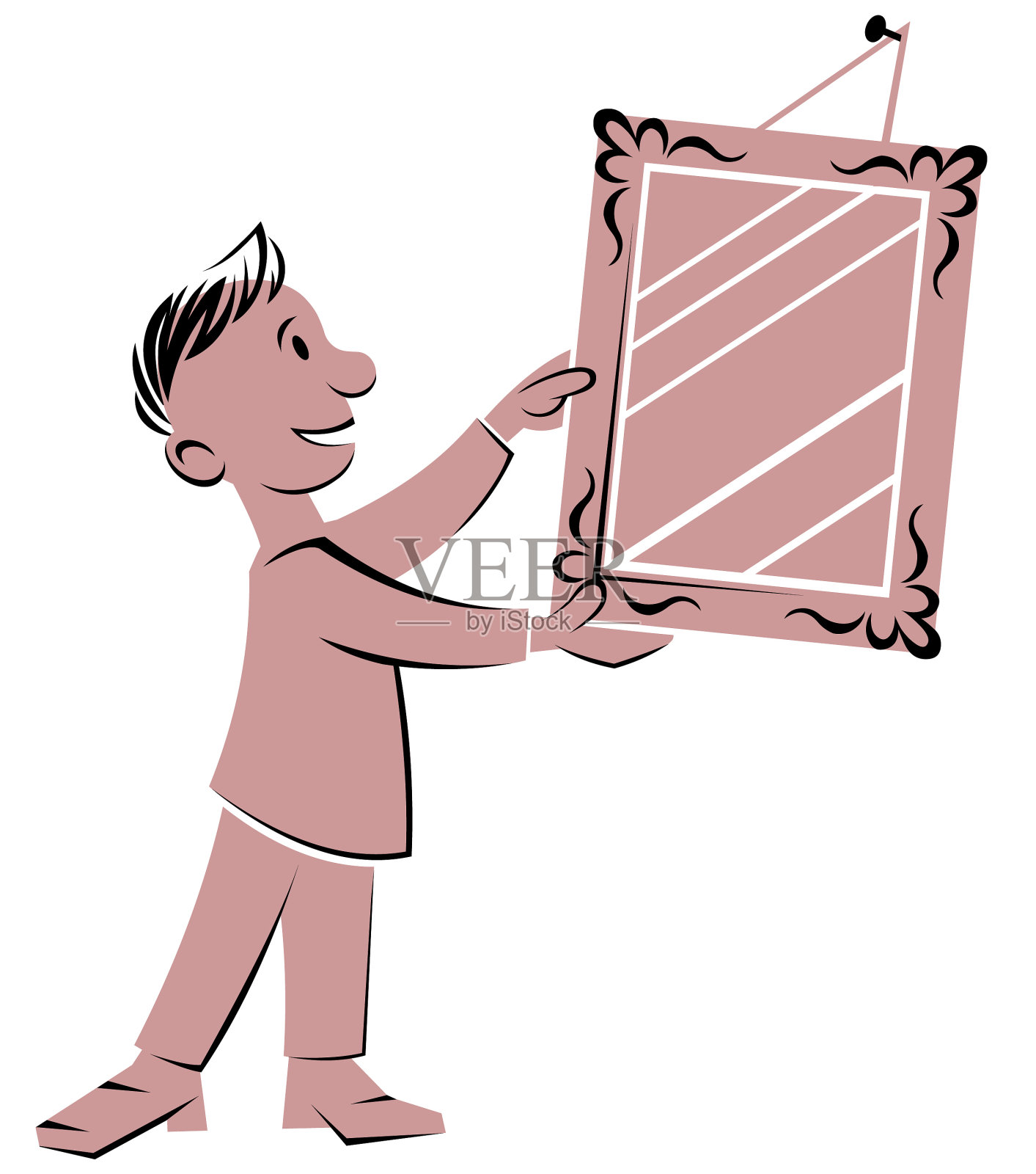 男人挂图片插画图片素材