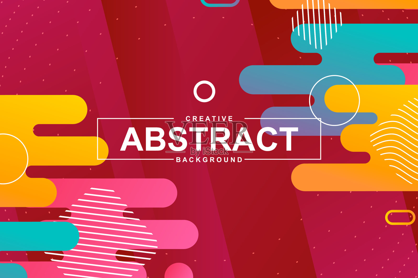 孟菲斯的动态造型抽象设计插画图片素材