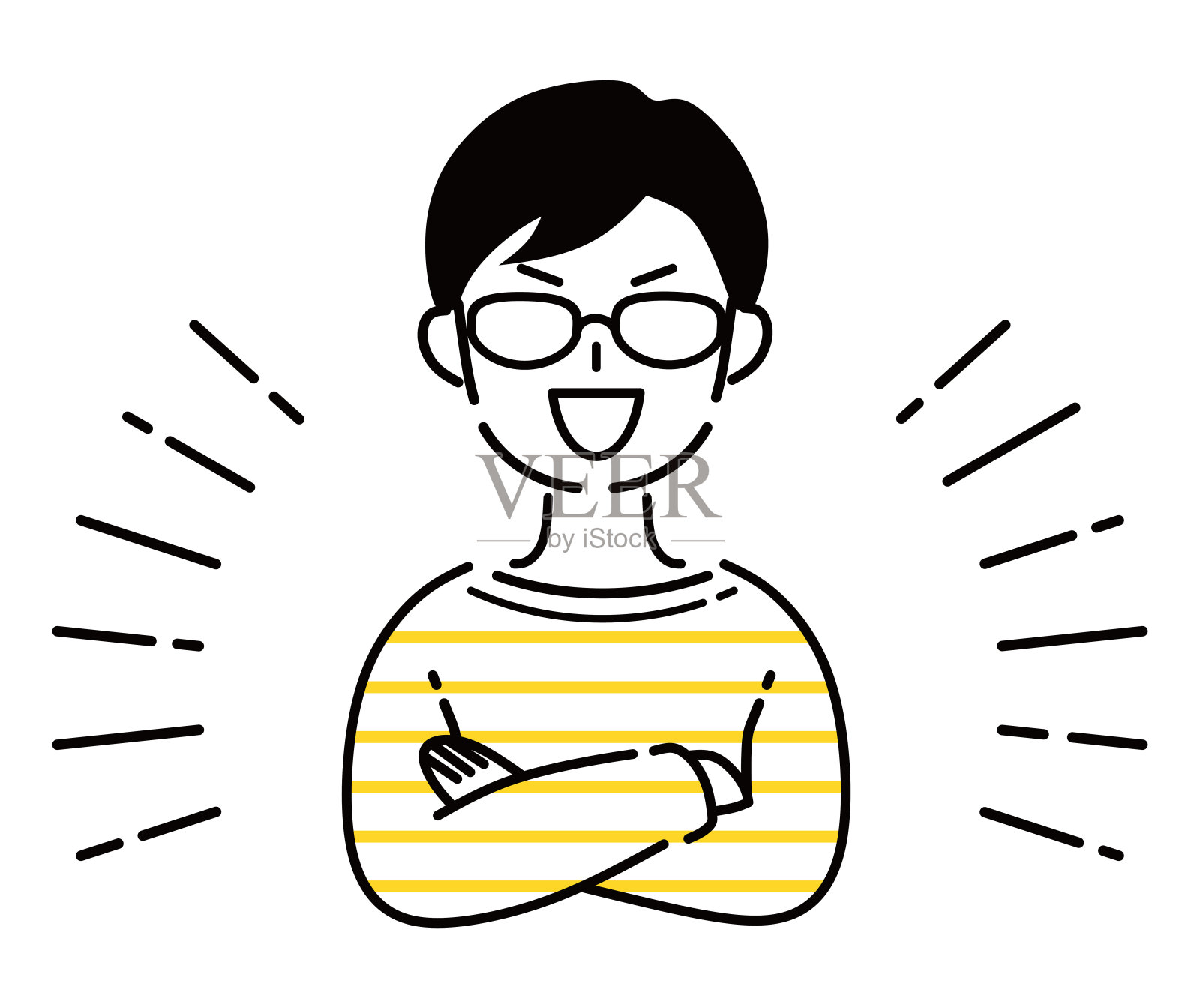 一个过度自信的男人的例证。插画图片素材