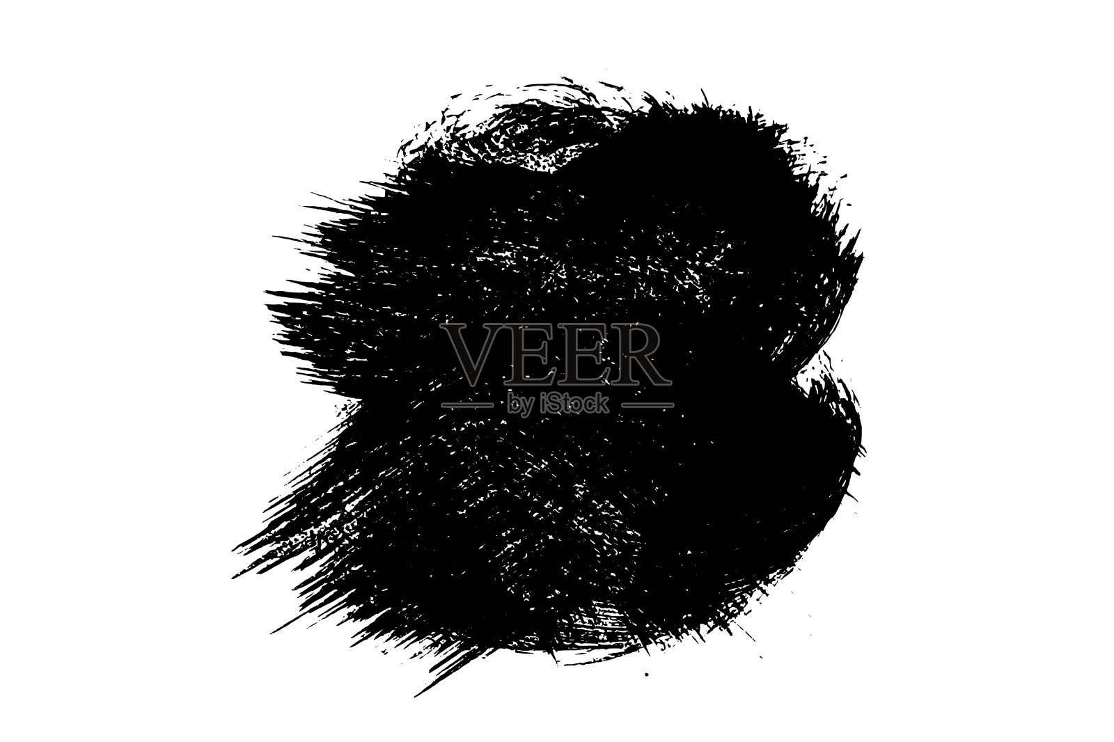 黑色的笔触孤立在白色上插画图片素材