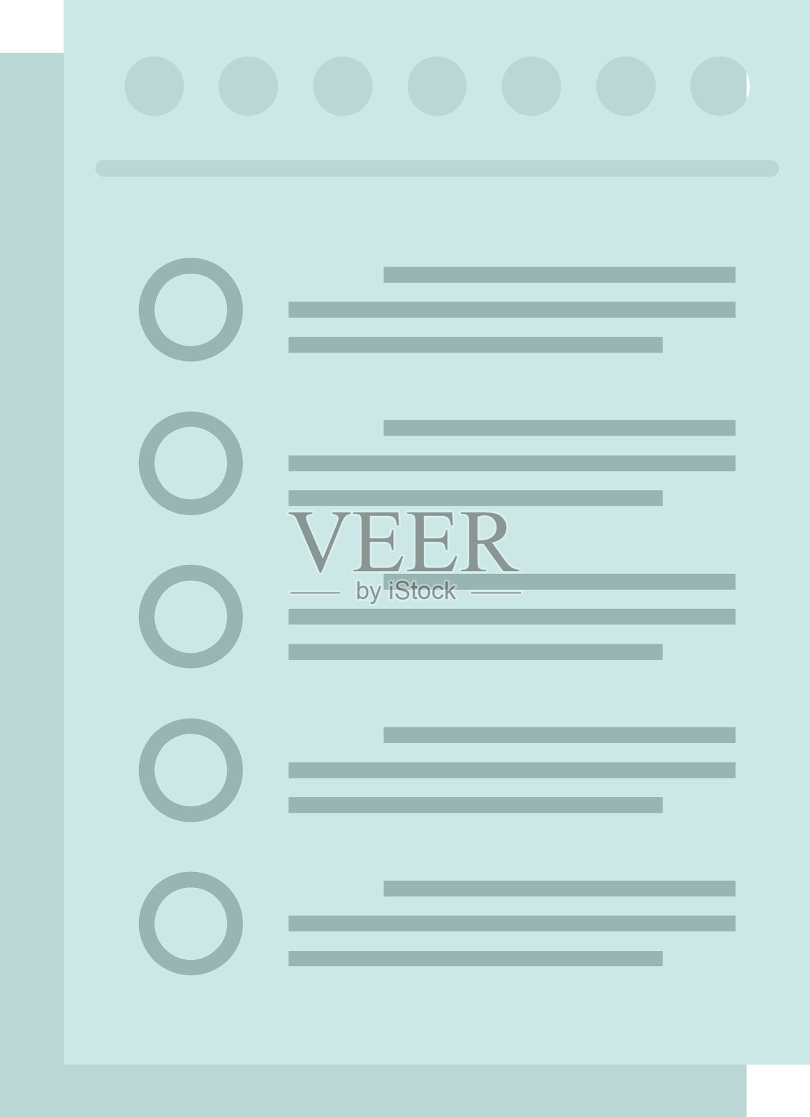 待办事项列表纸图标扁平隔离插画图片素材