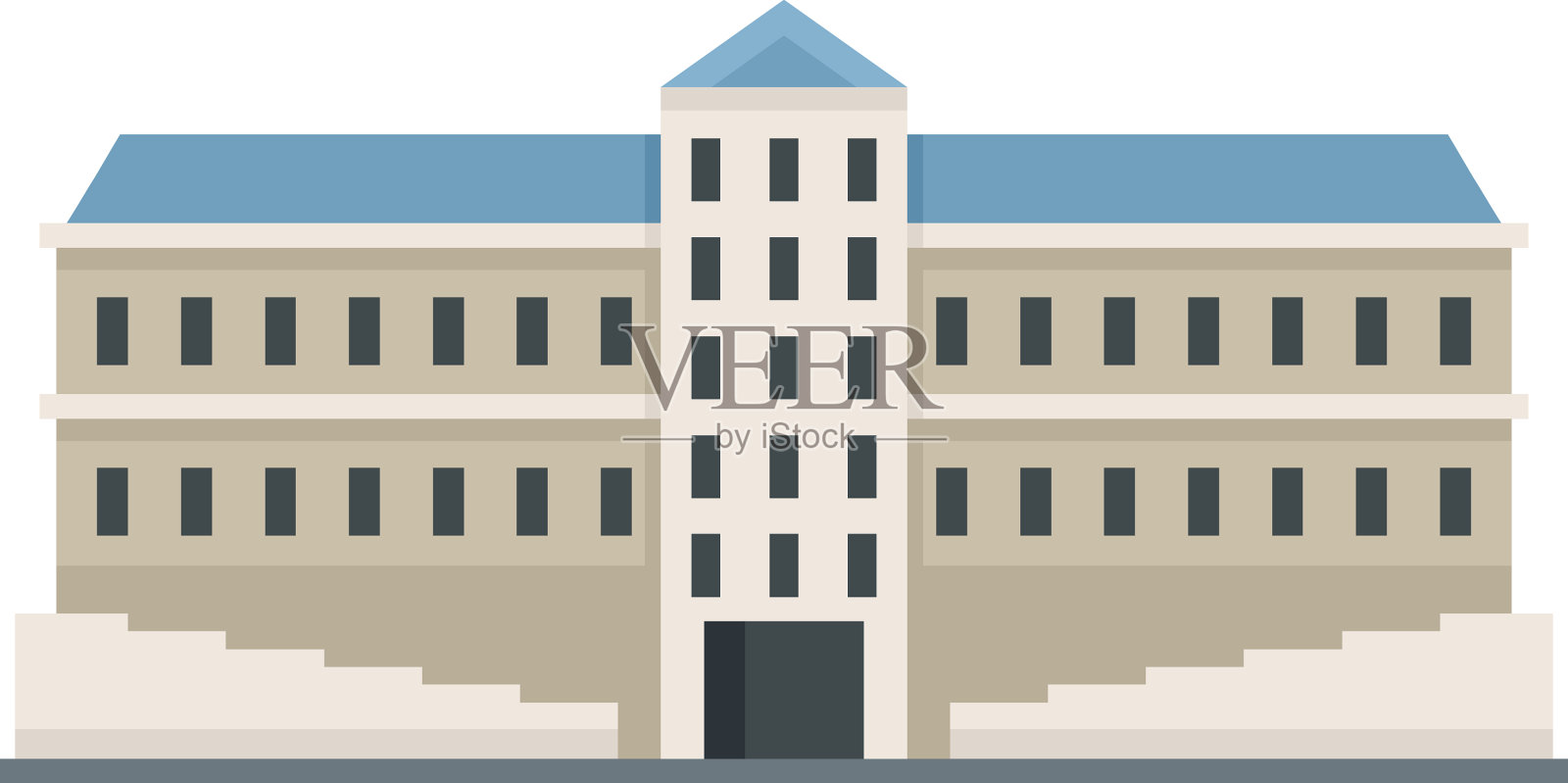 住宅议会图标平孤立设计元素图片