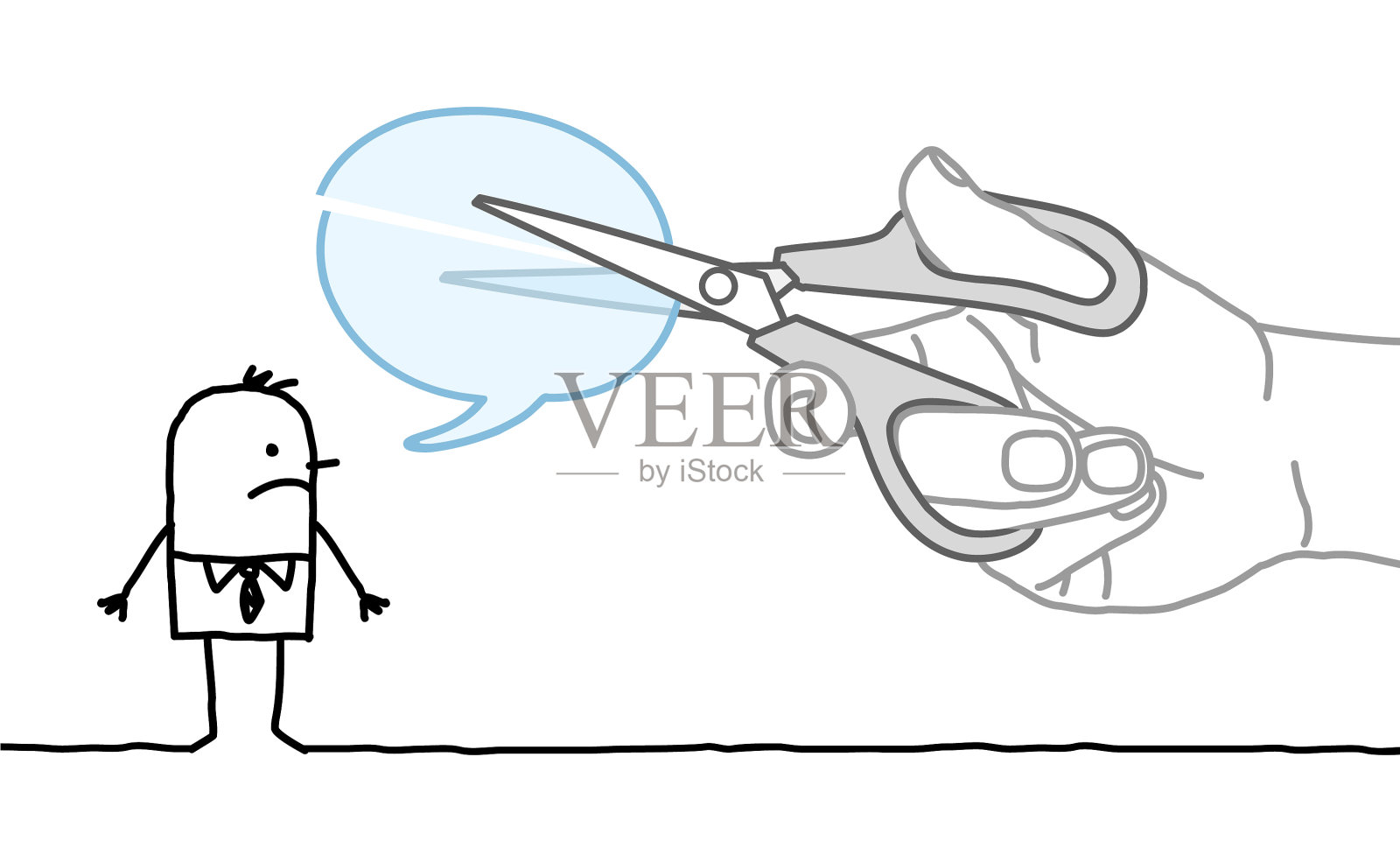 大手打断了一个卡通人物的讲话设计元素图片