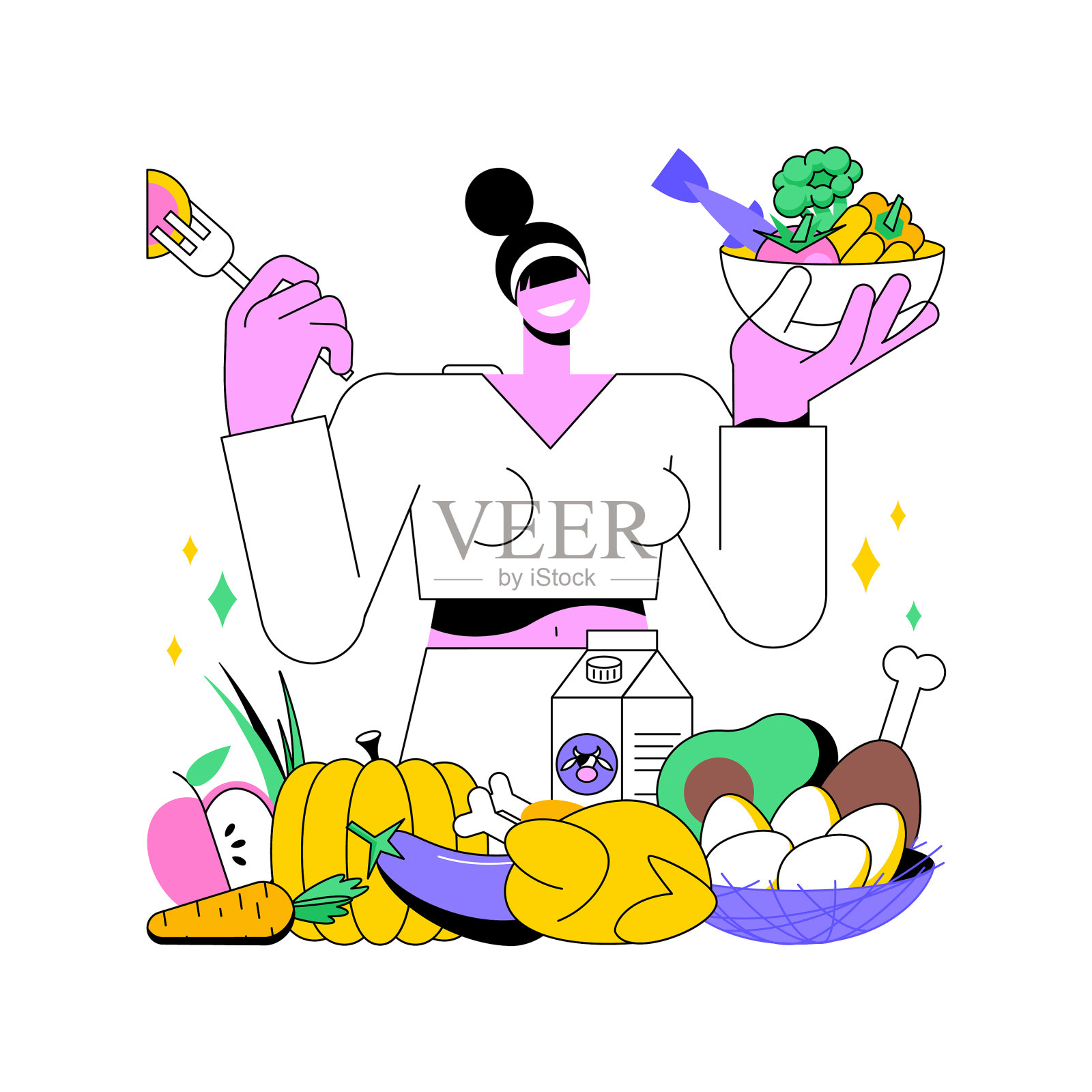 杜康饮食的抽象概念设计元素图片