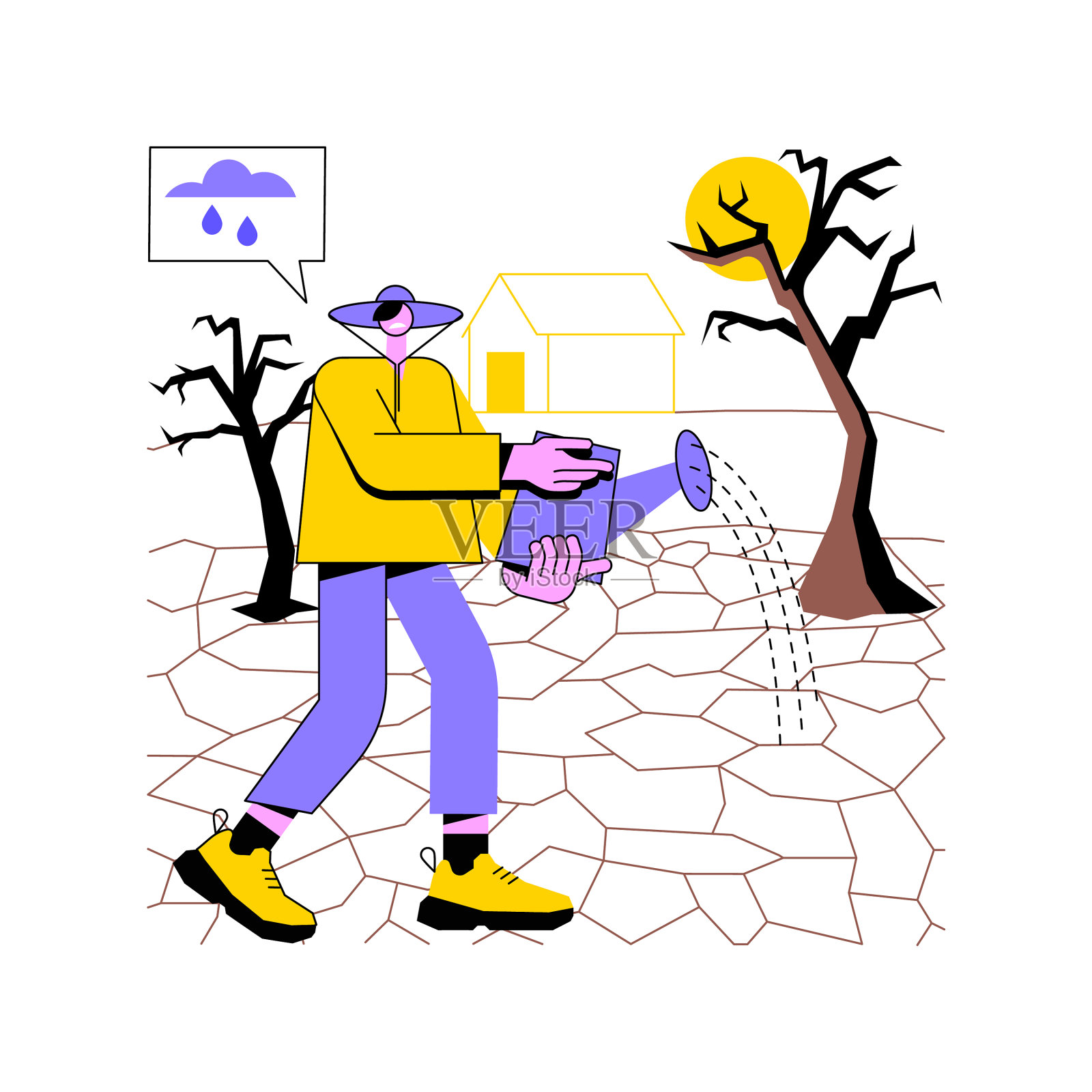 干旱抽象的概念设计元素图片