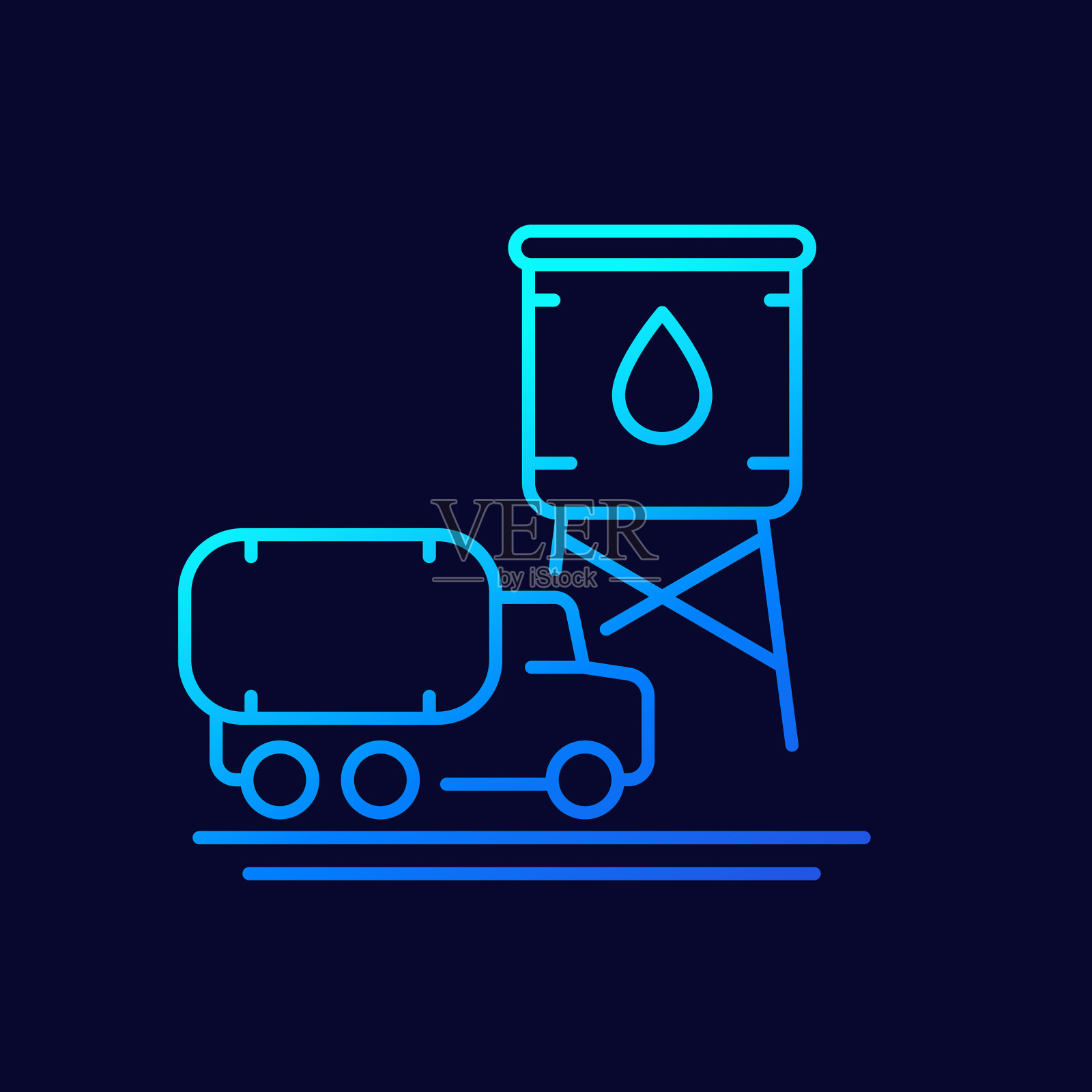 水塔线图标插画图片素材