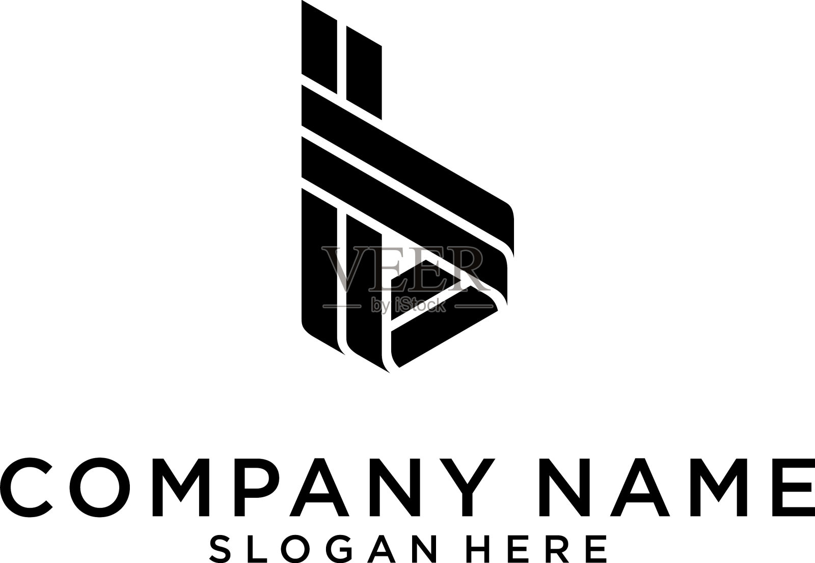 B字母标志设计插画图片素材