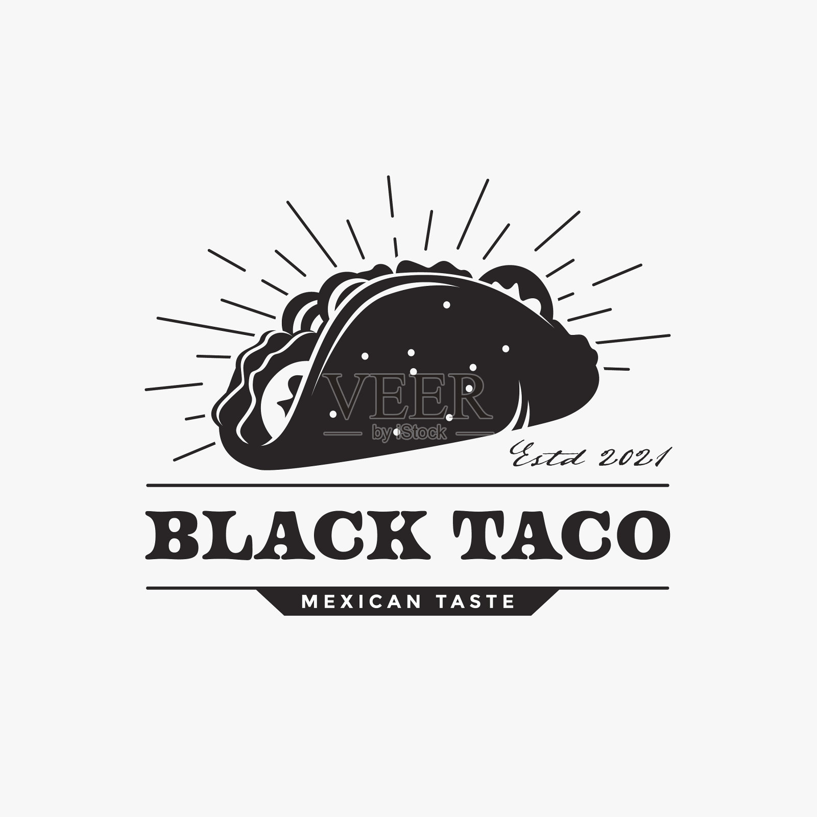 复古复古潮人taco logo设计插画图片素材