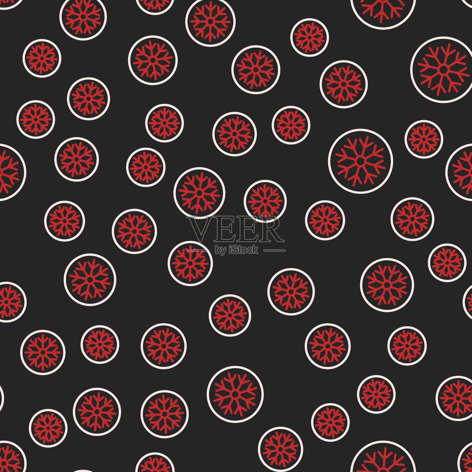 线条雪花图标隔离无缝图案上插画图片素材