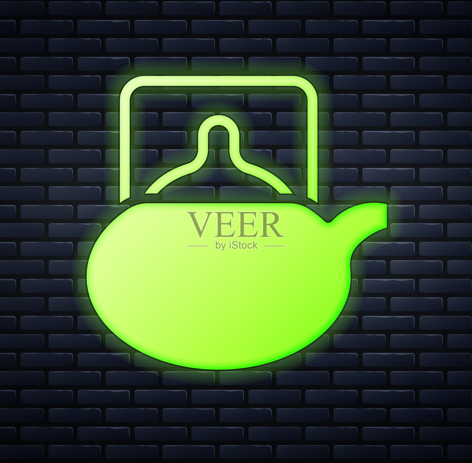 发光的霓虹灯传统茶道图标插画图片素材