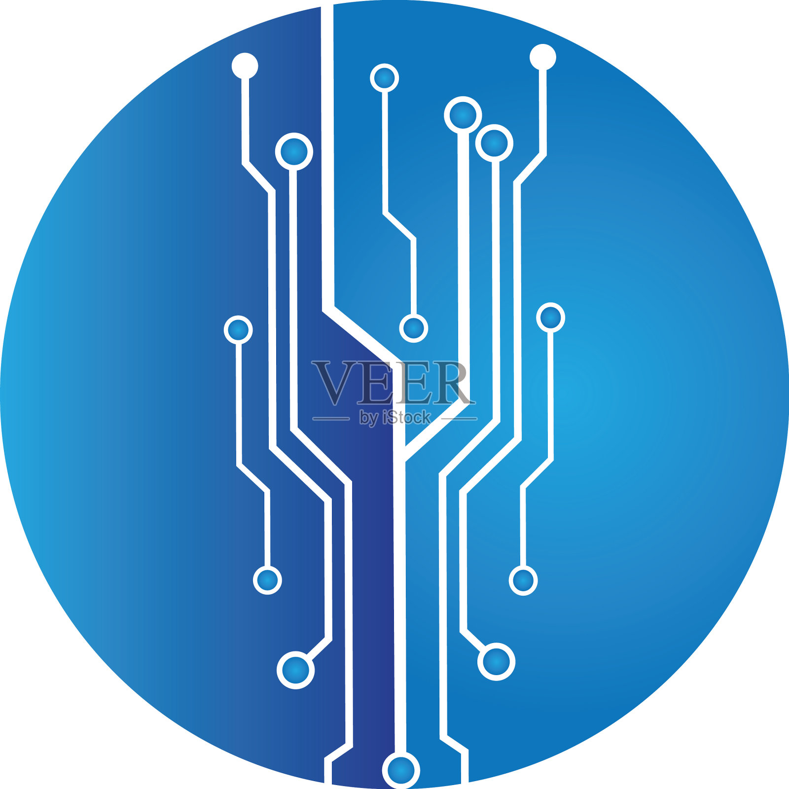 电路中的圆圈图标技术标志设计插画图片素材