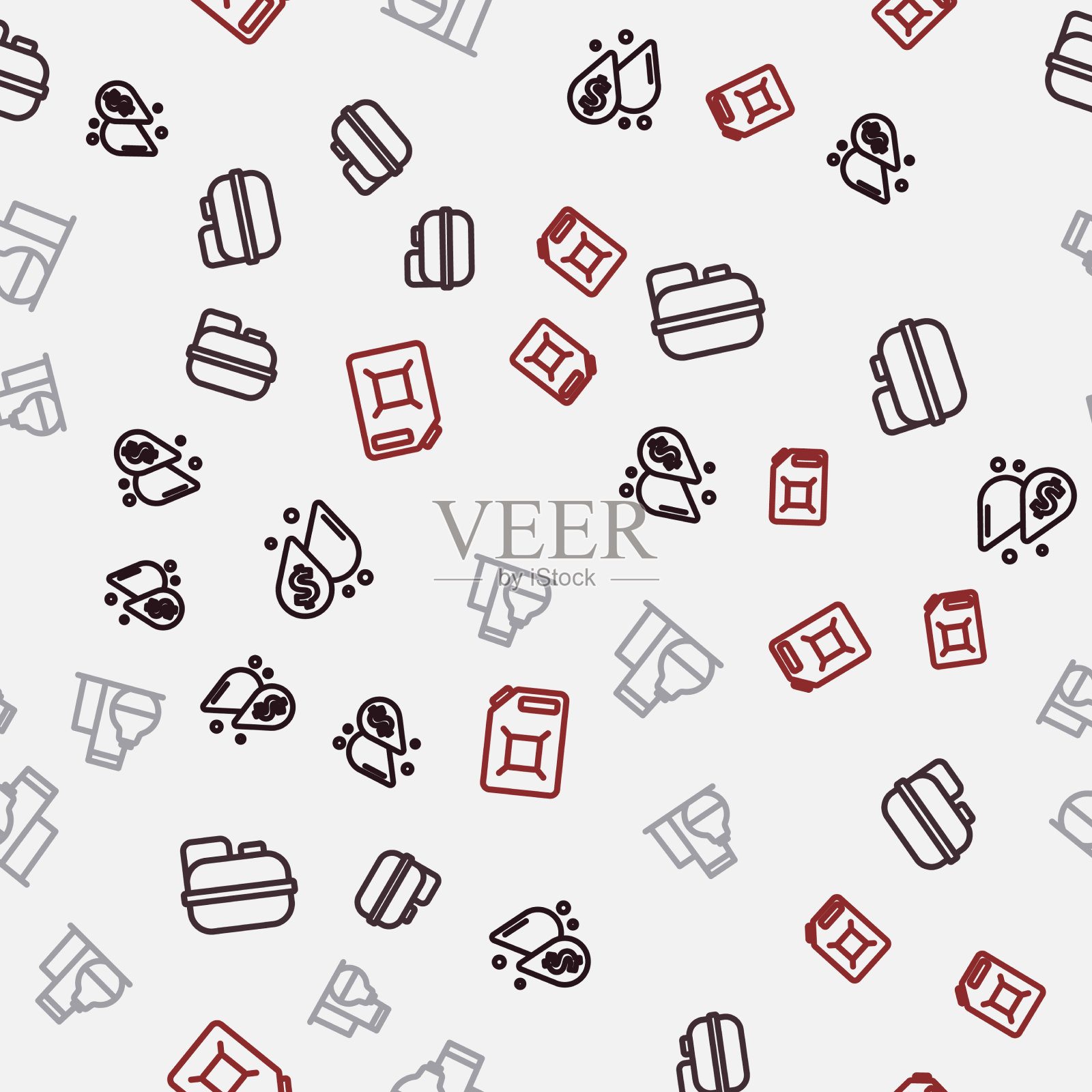 用美元符号筒设置线油滴图标素材