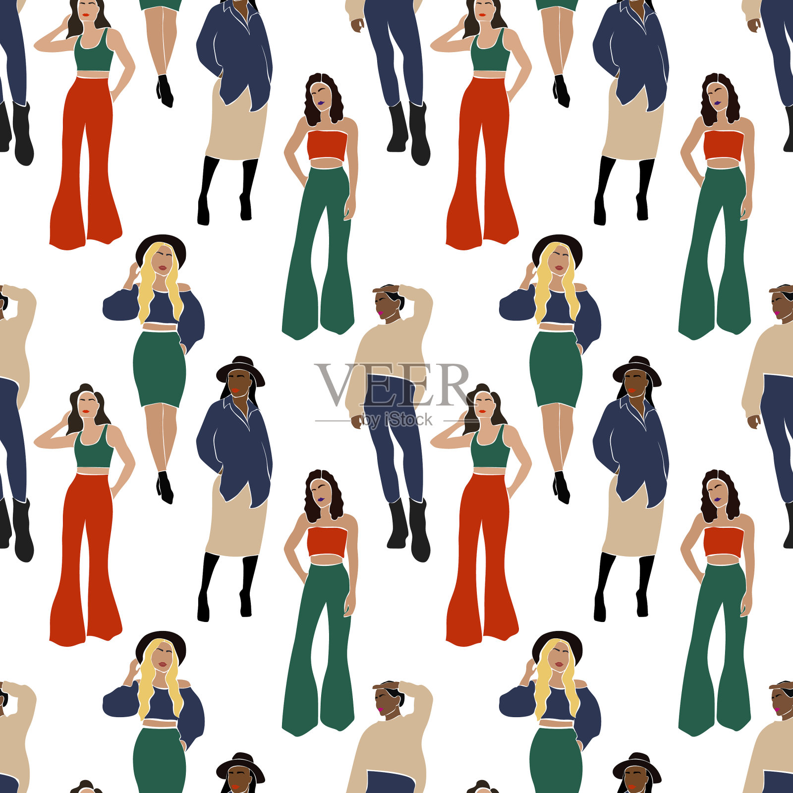 时尚背景手绘抽象现代插画图片素材