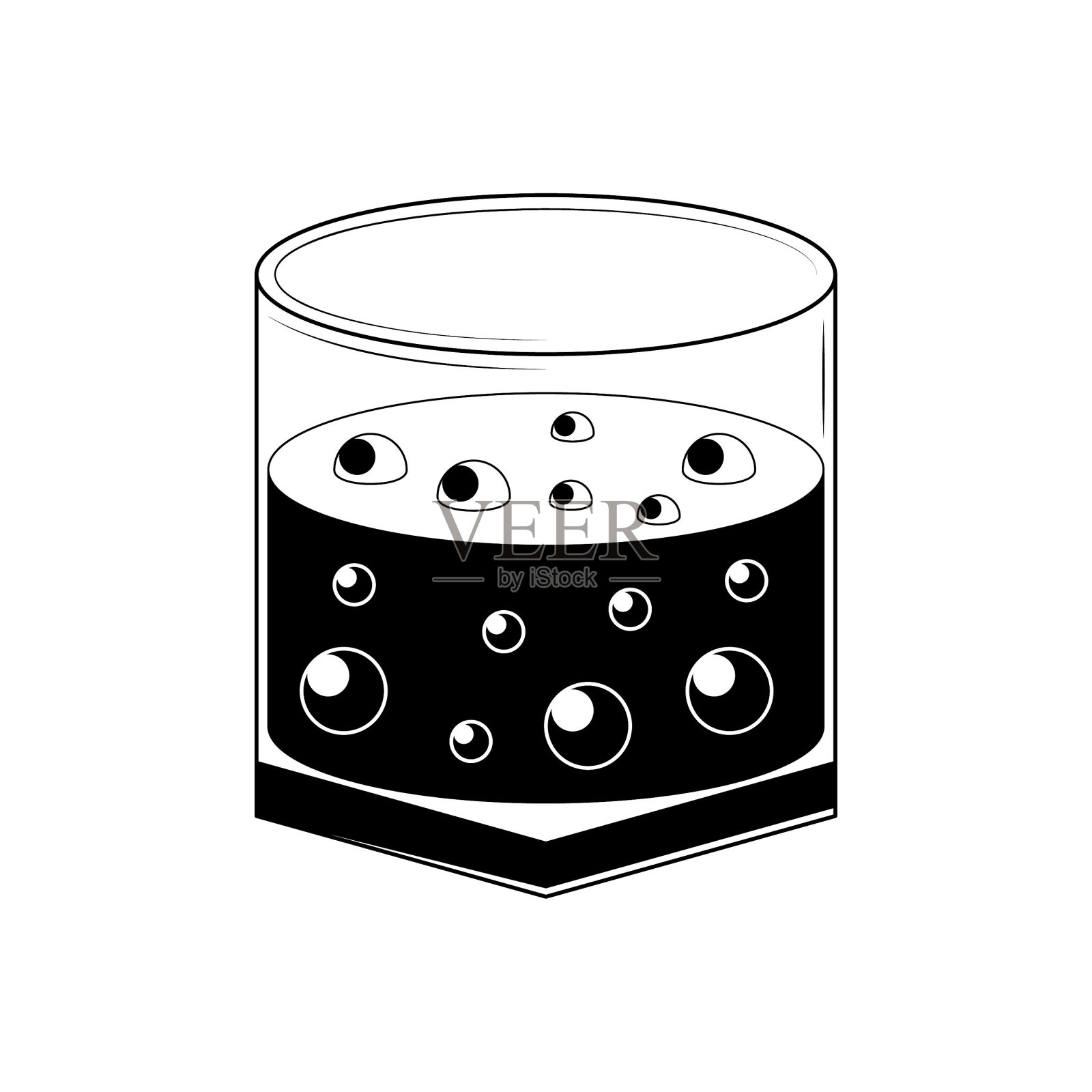 抽象涂鸦元素手绘饮料饮料鸡尾酒酒精气泡素描矢量设计风格的背景插图为餐厅咖啡馆插图图标插画图片素材