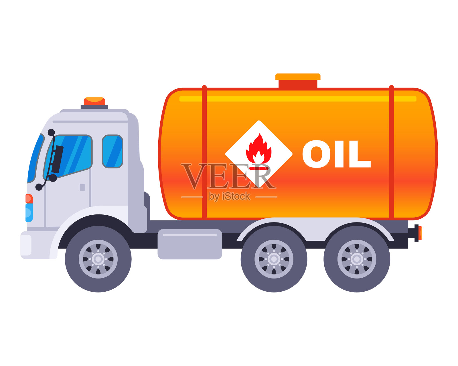 卡车把汽油装在油箱里作为汽油运输设计元素图片