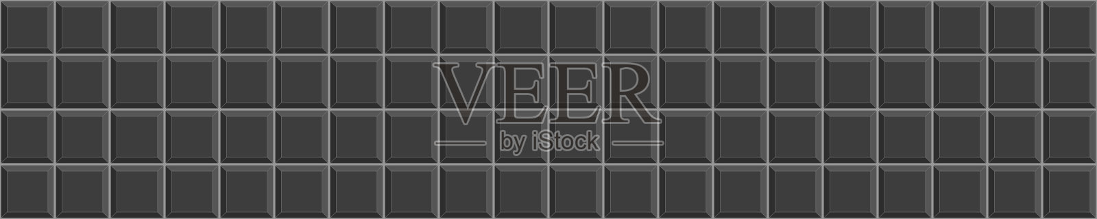 黑色方形瓷砖无缝图案。水平砖墙背景。厨房后挡板或浴室瓷砖地板纹理。矢量平面插图插画图片素材