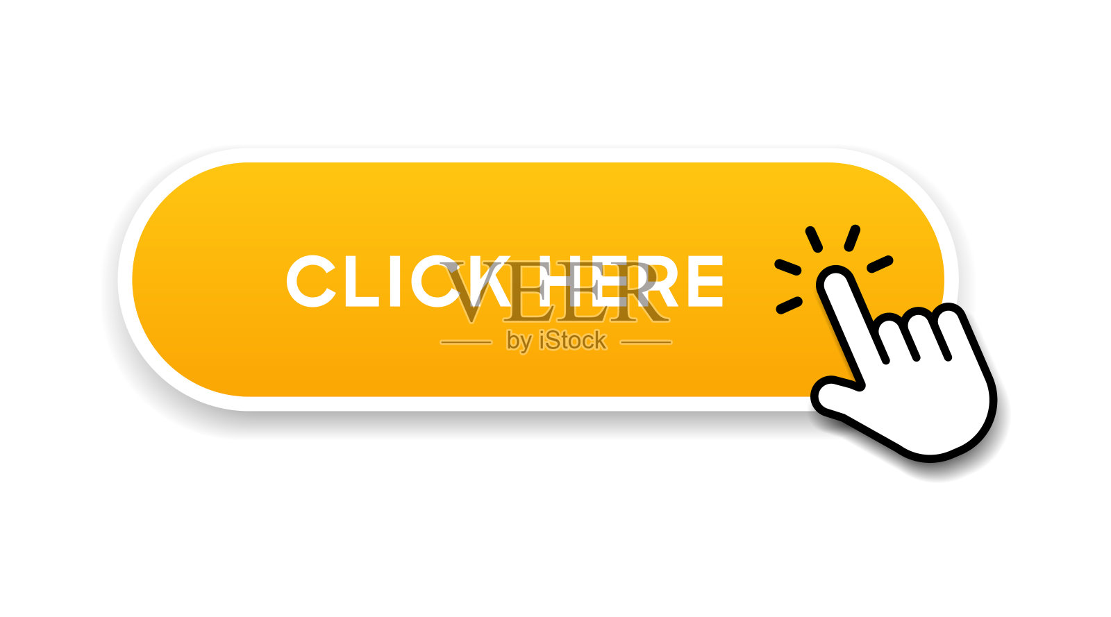 用手光标点击这里的网页按钮。行动按钮点击这里与箭头指针。点击按钮。现代动作按钮鼠标点击符号。计算机鼠标点击光标或手指针符号。设计元素图片