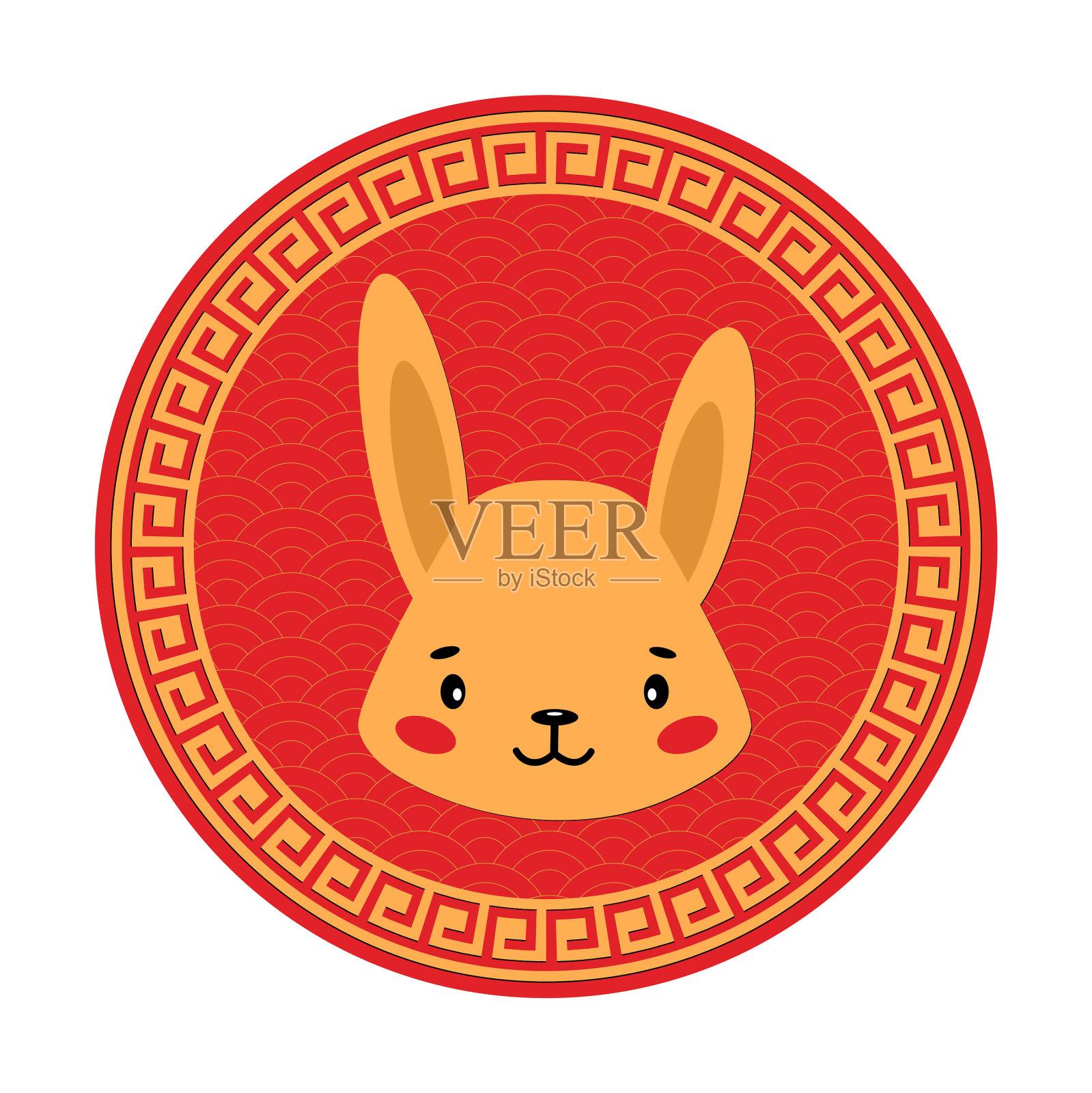兔兔中国生肖中国新年动物插画图片素材