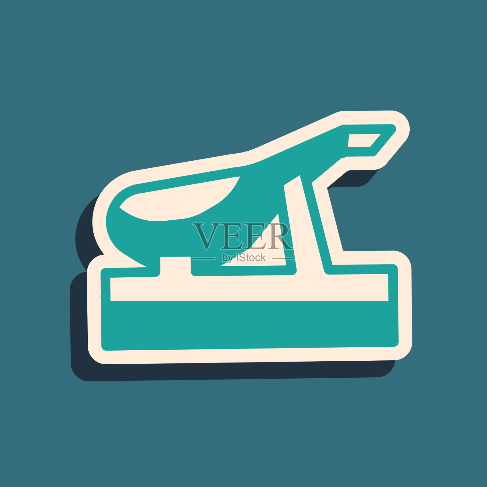 绿色的西班牙火腿放在木制的火腿图标上插画图片素材