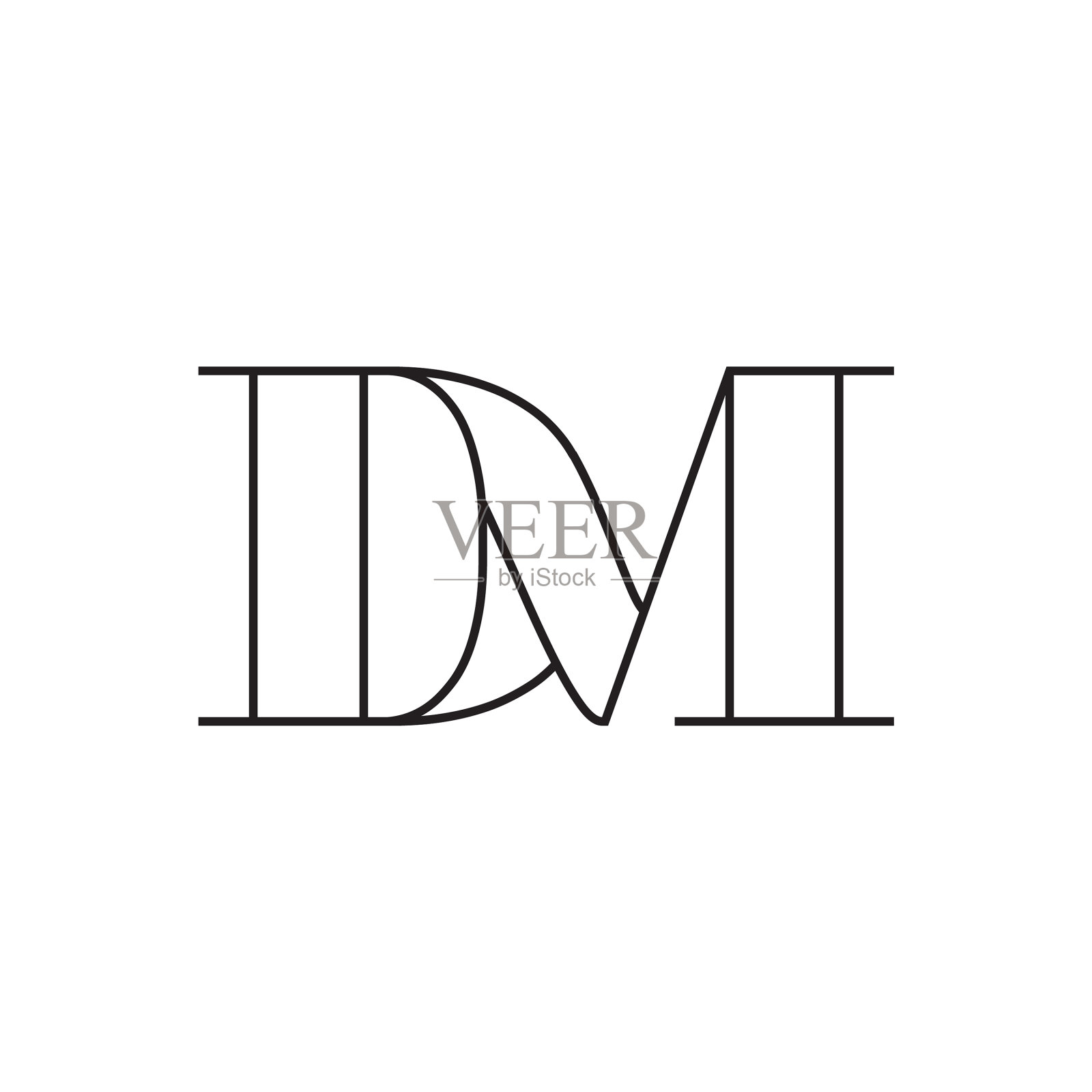 行字母标志dm设计在白色背景设计元素图片