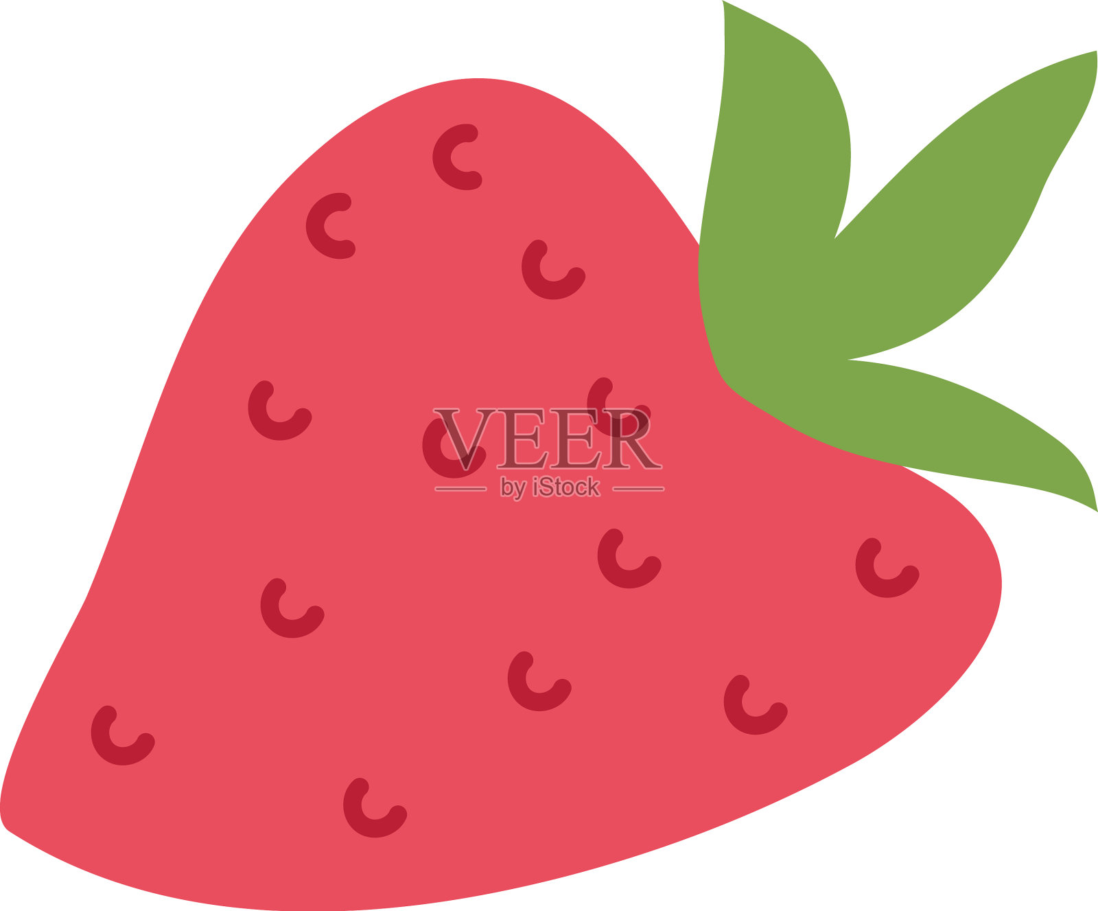 春天草莓卡通平风格设计元素图片