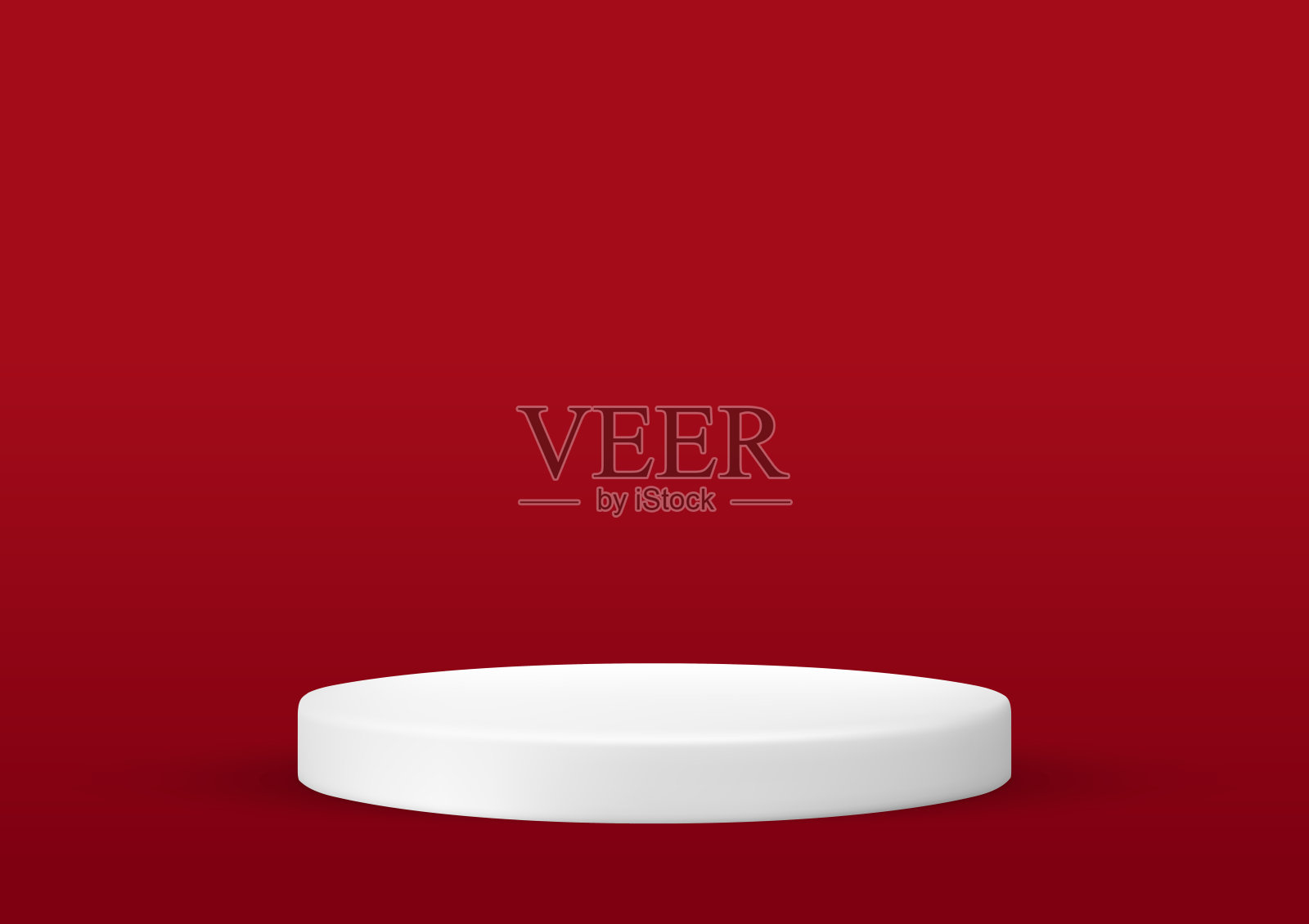 红色房间里的白色讲台。插画图片素材