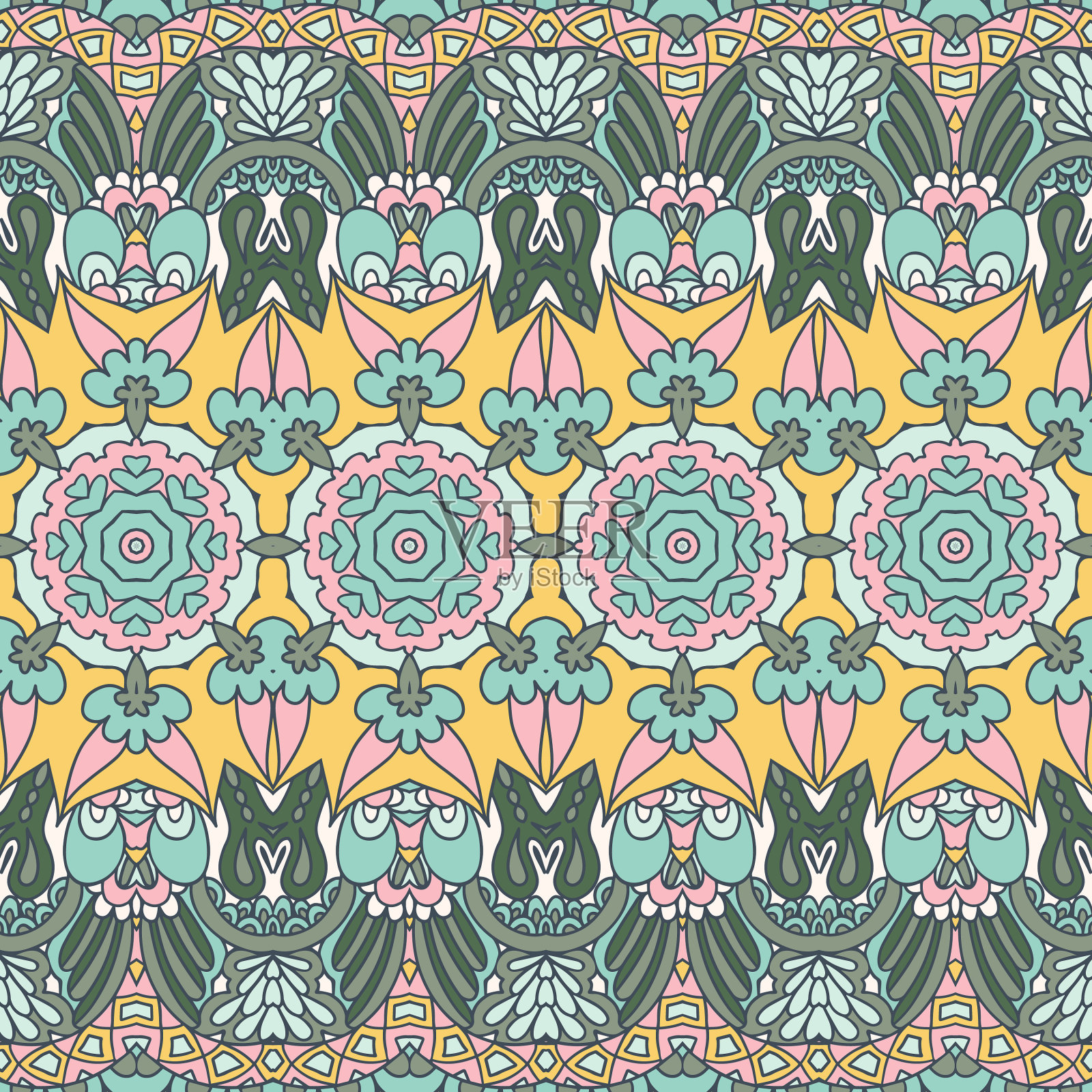 装饰性民族几何复古背景插画图片素材