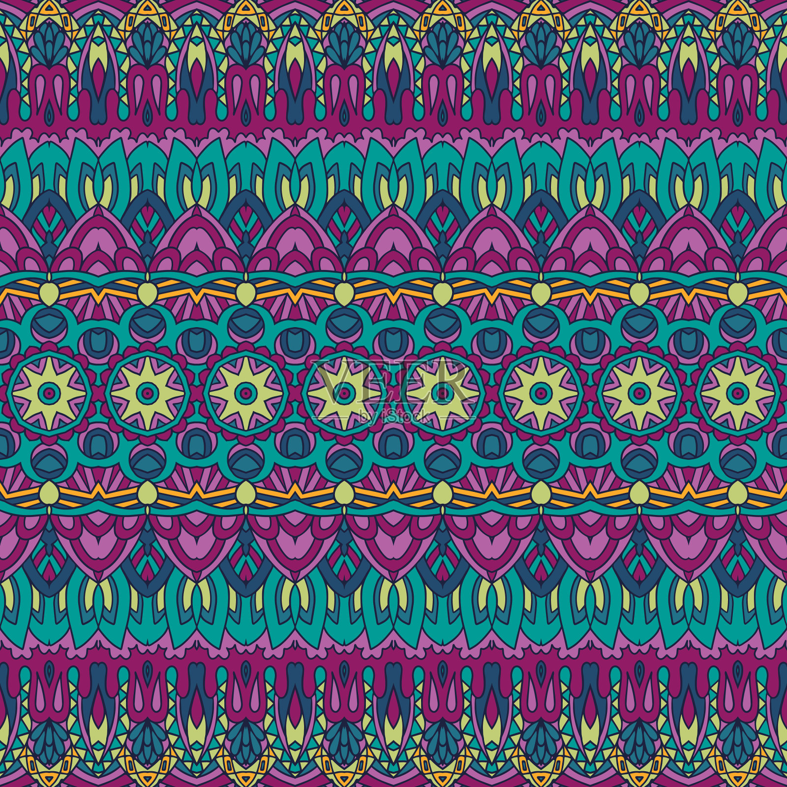 无缝图案民族部落几何插画图片素材