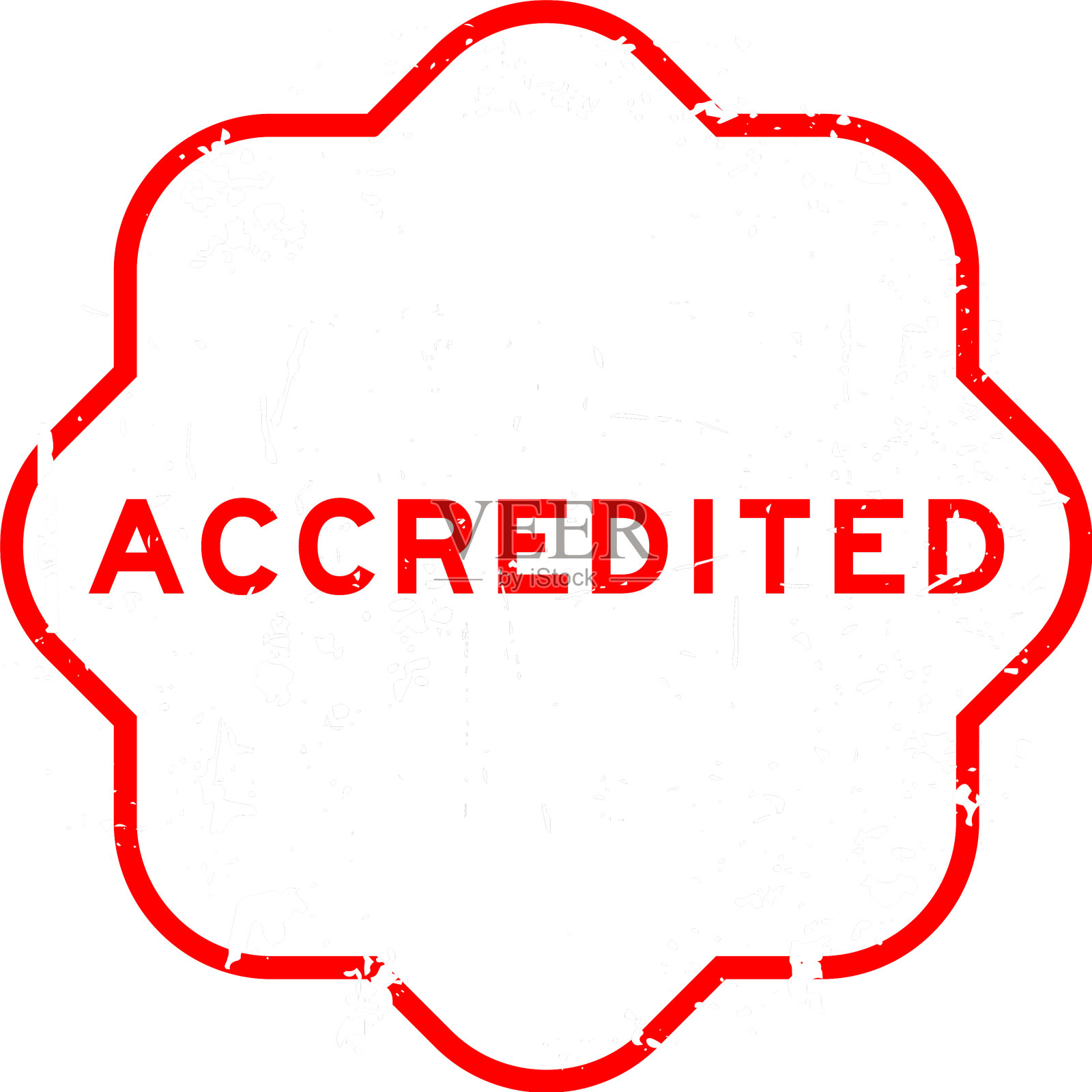Grunge红色认可字橡胶印章设计元素图片