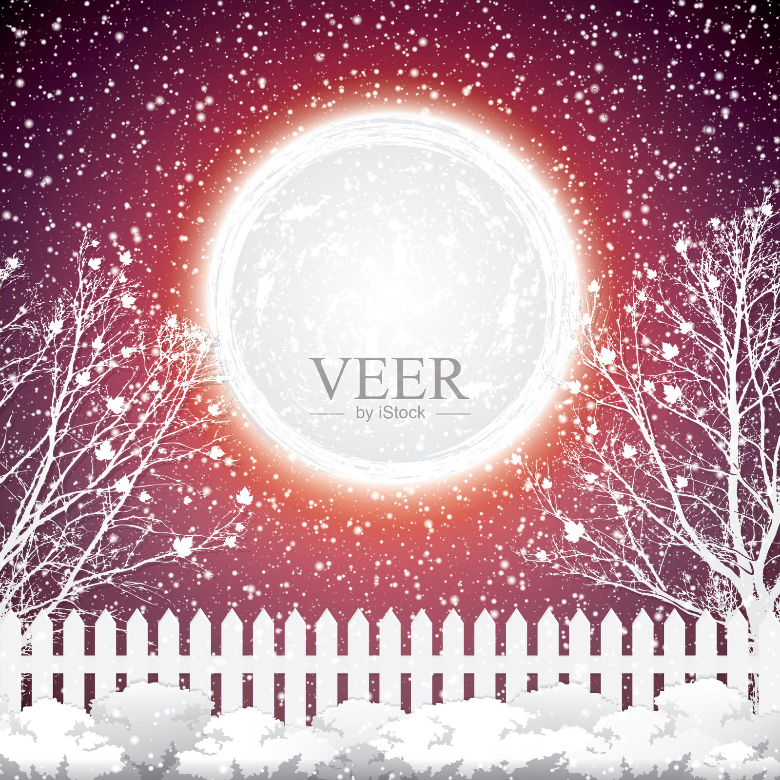 冬天的风景插画图片素材