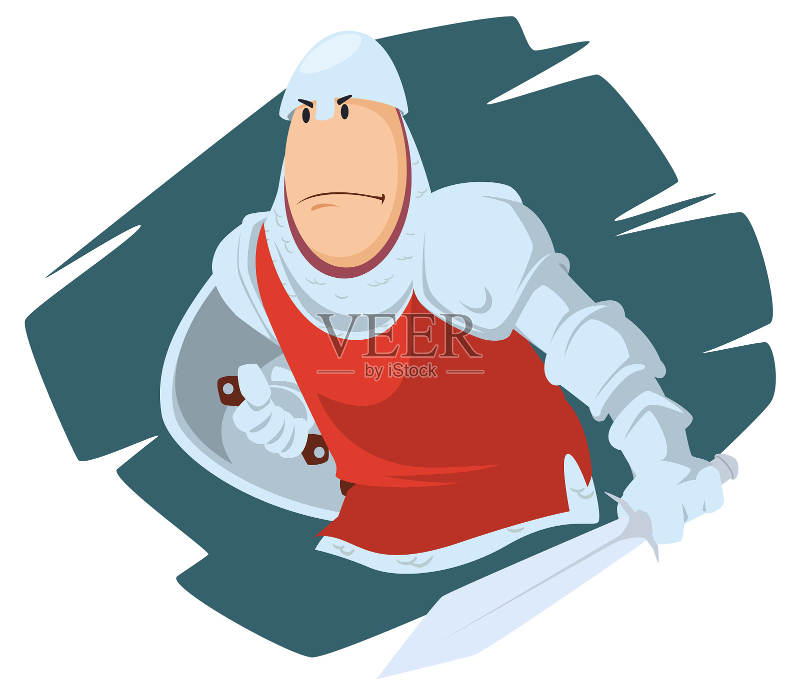 愤怒的剑客用剑武装骑士为设计元素图片