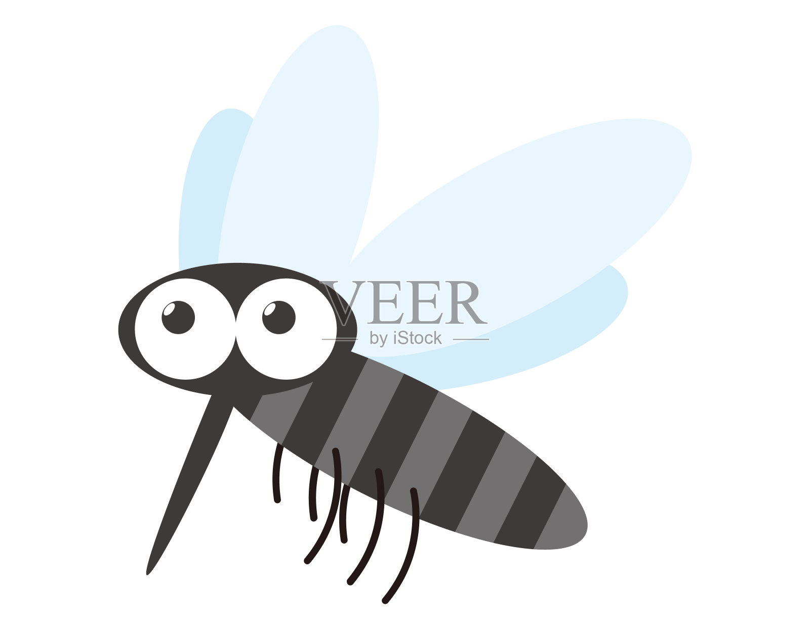 可爱的蚊子插图。矢量插图。设计元素图片