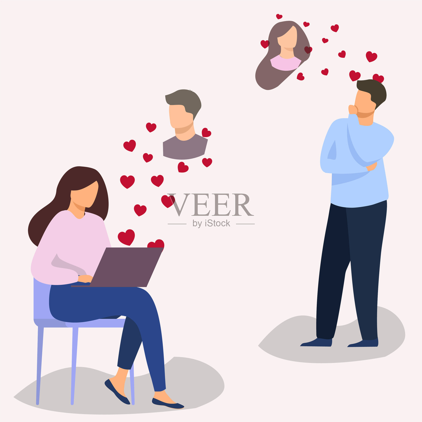 vlentines天插画图片素材